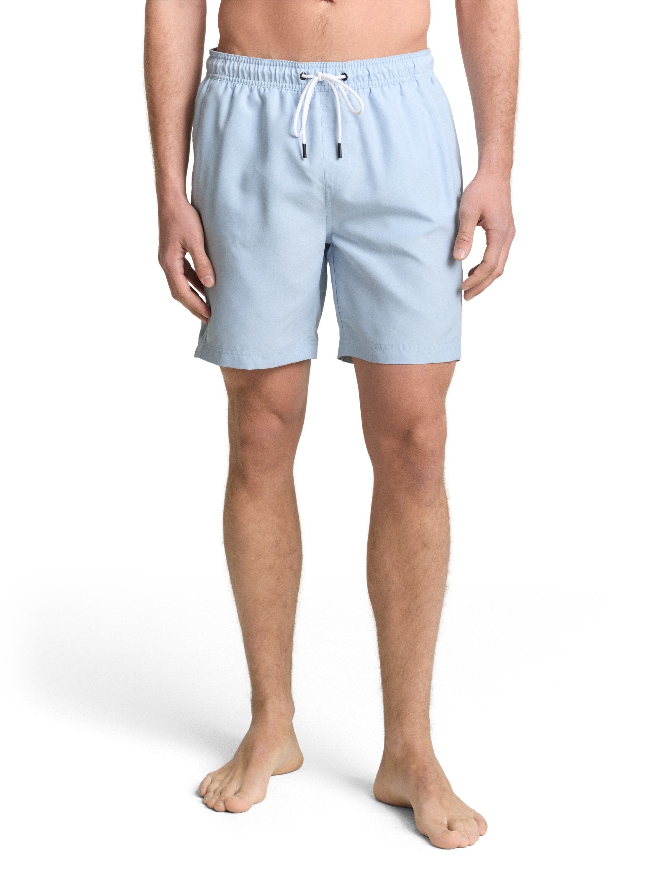 Badeshorts TOM TAILOR DENIM, Gr. XXL, N-Gr, smart light blau, Web, Polyester, unifarben, Badehosen Badeshorts, Schwimmshorts mit Eingrifftaschen und Gummibund
