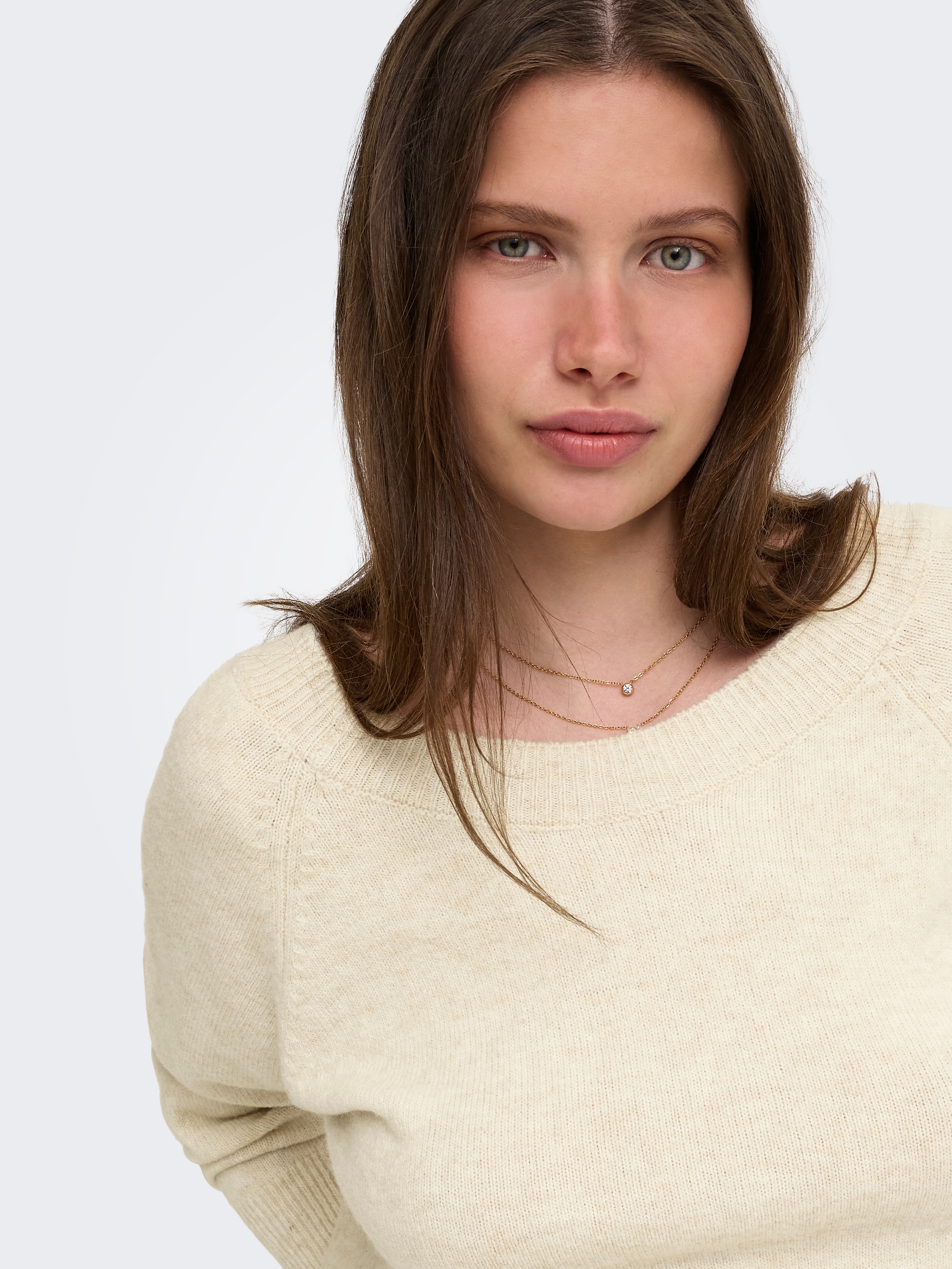 ONLY Strickpullover »ONLRENE LS V-NECK REVERSIBEL KNT NOOS« Materialmix, regular fit