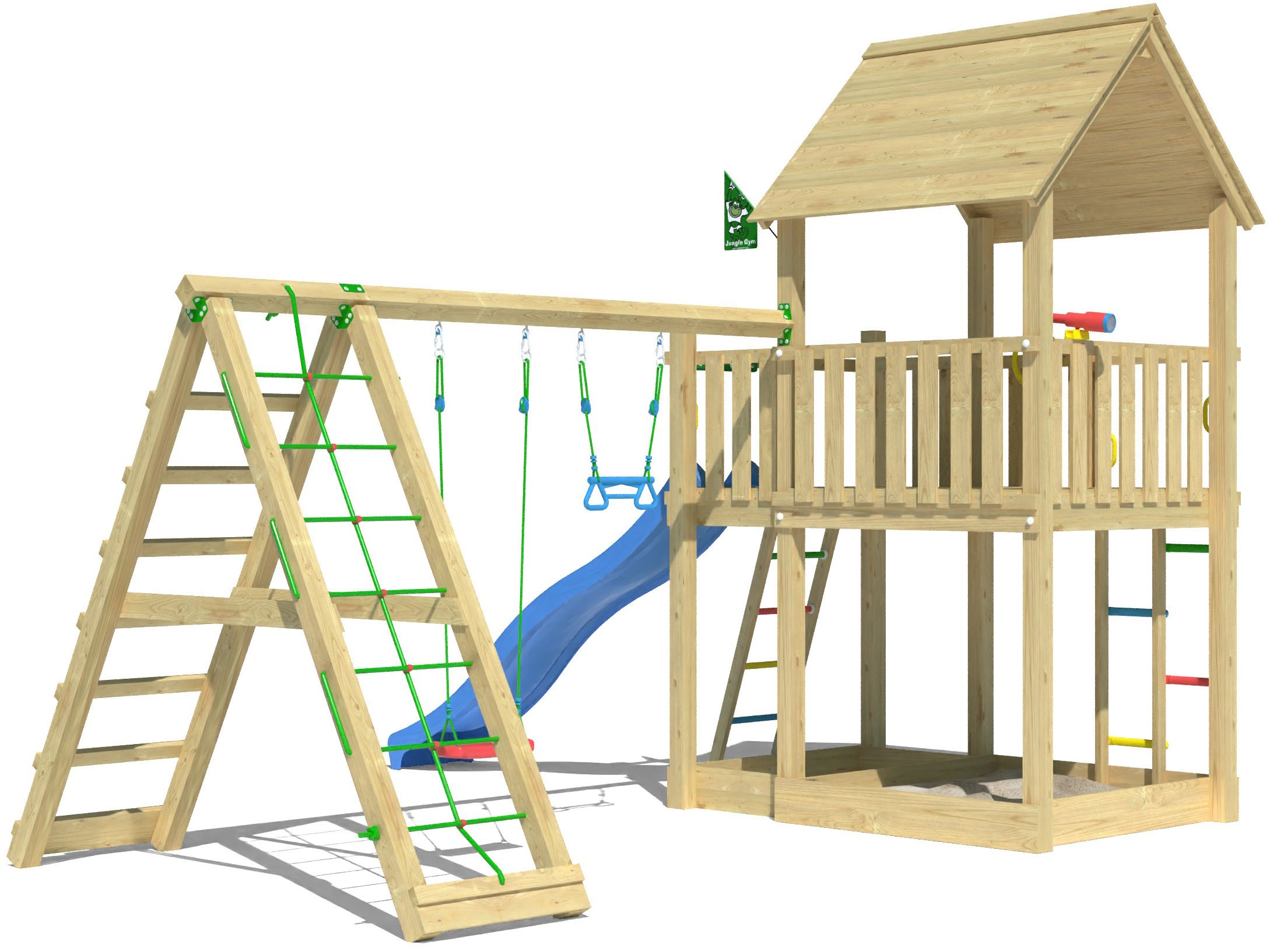 Jungle Gym Spielturm »Majesty« Spielanlage mit Schaukel, Kletterbock und Rutsche mit Wasseranschluss
