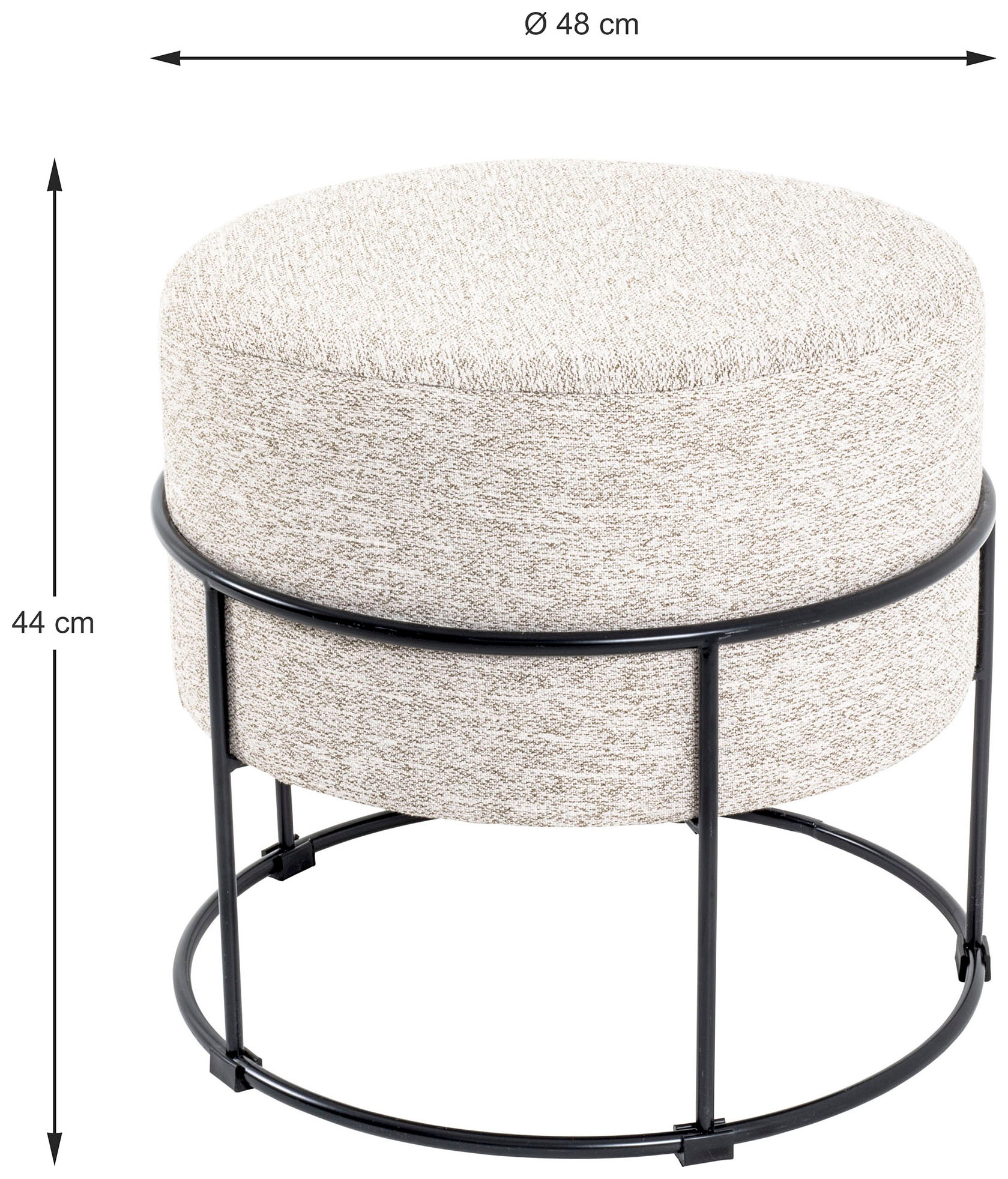 HAKU Hocker »Pouf, Schemel, Stockerl« rund - aus Textil Weiß - Ø/H 48/44 cm