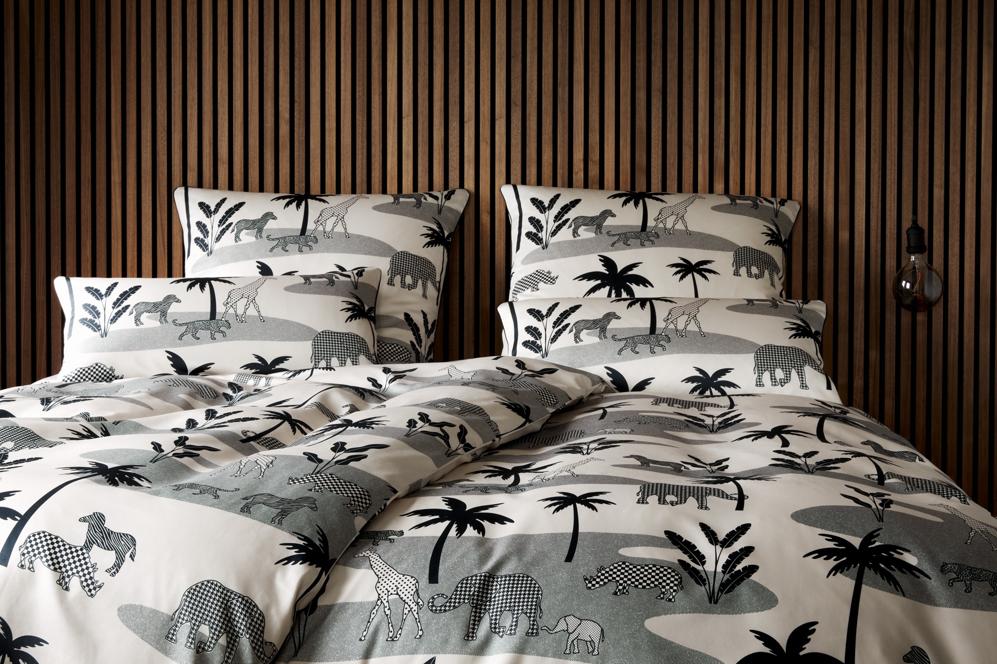 Elegante Bettwäsche "Jungle Graphic" 2 Stk. tlg. angenehmes Hautgefühl günstig online kaufen