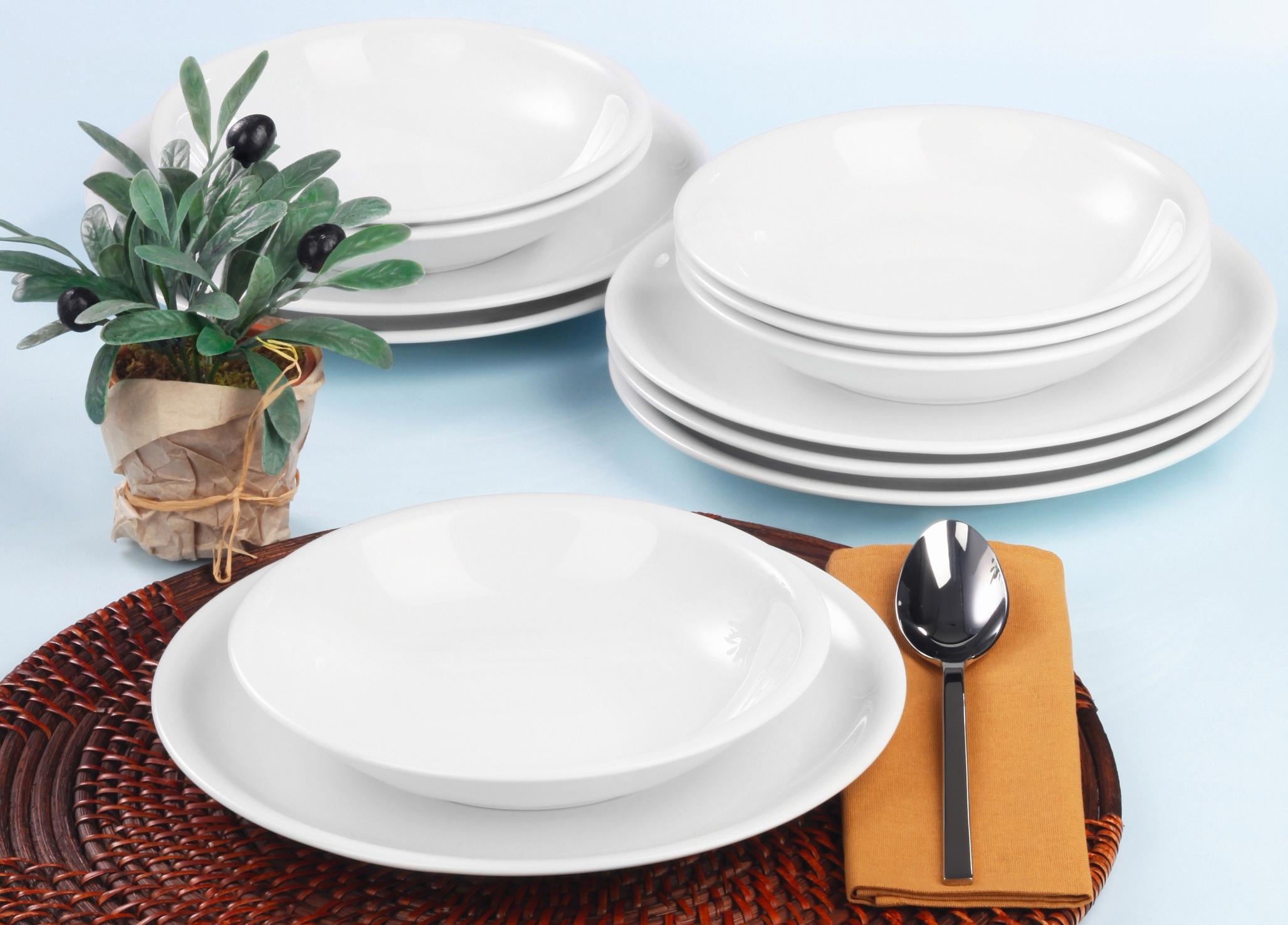 Seltmann Weiden Tafelservice »Geschirr-Set Compact«, (Set, 12 tlg.), Geschirr-Set, Teller, weiß, 12 Teile, für 6 Personen