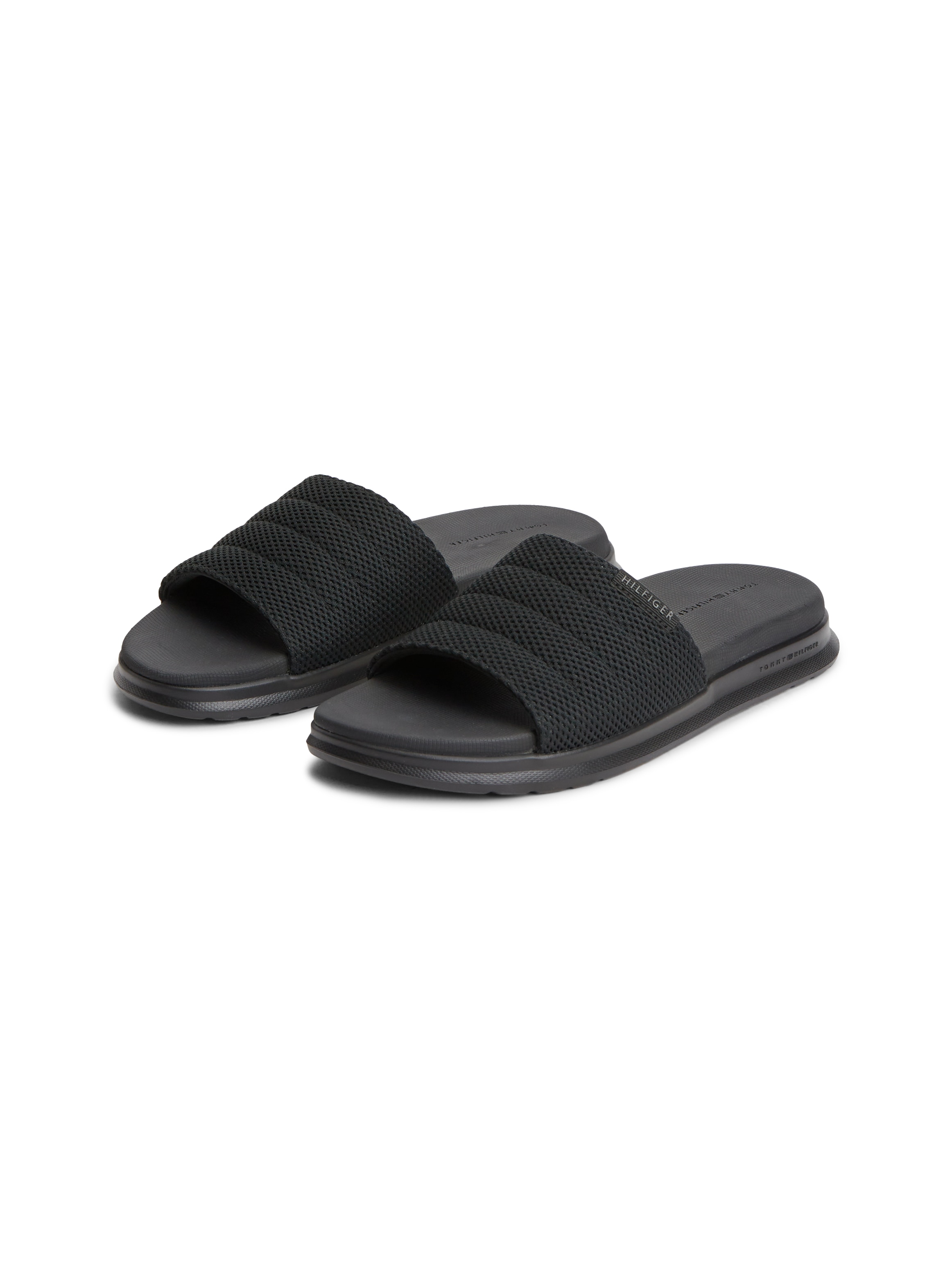 Tommy Hilfiger Pantolette "DUAL DENSITY TEXTILE POOL SLIDE" Sommerschuh, Poolslides mit modischer Ziersteppung