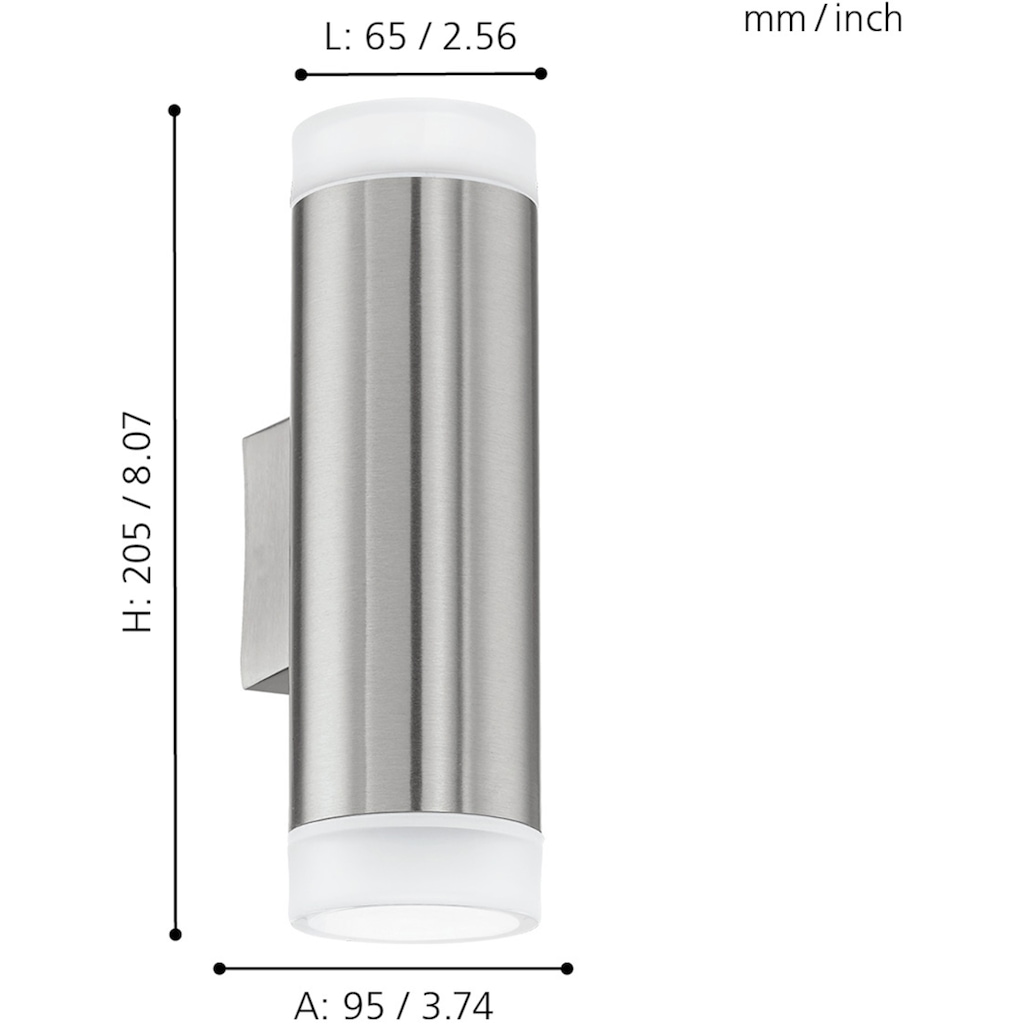 EGLO LED Außen-Wandleuchte »RIGA-LED«, 2 flammig-flammig, Eckmontage möglich