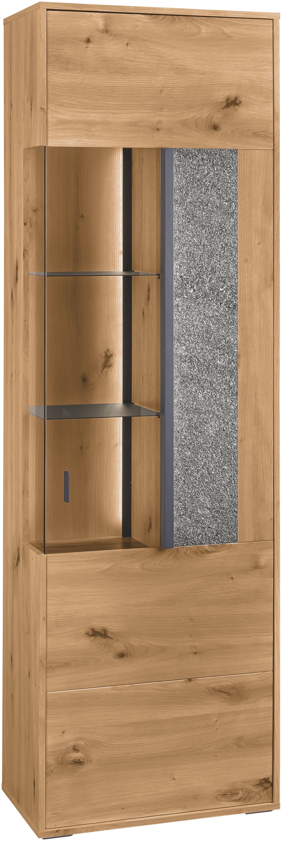 set one by Musterring Vitrine "Deltona", mit Sandsteinelement, inkl. Beleuc günstig online kaufen