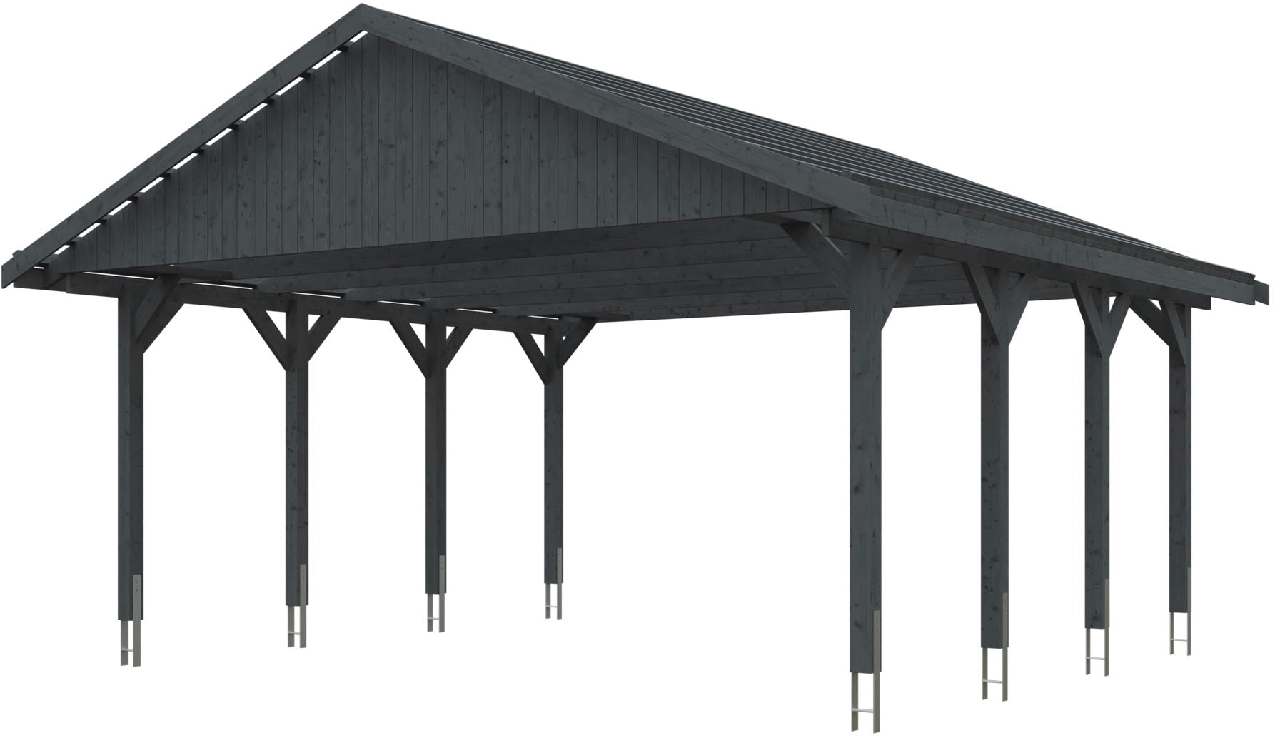 Skanholz "Wallgau" Massivholz 530 cm Schiefergrau mit Dachlattung