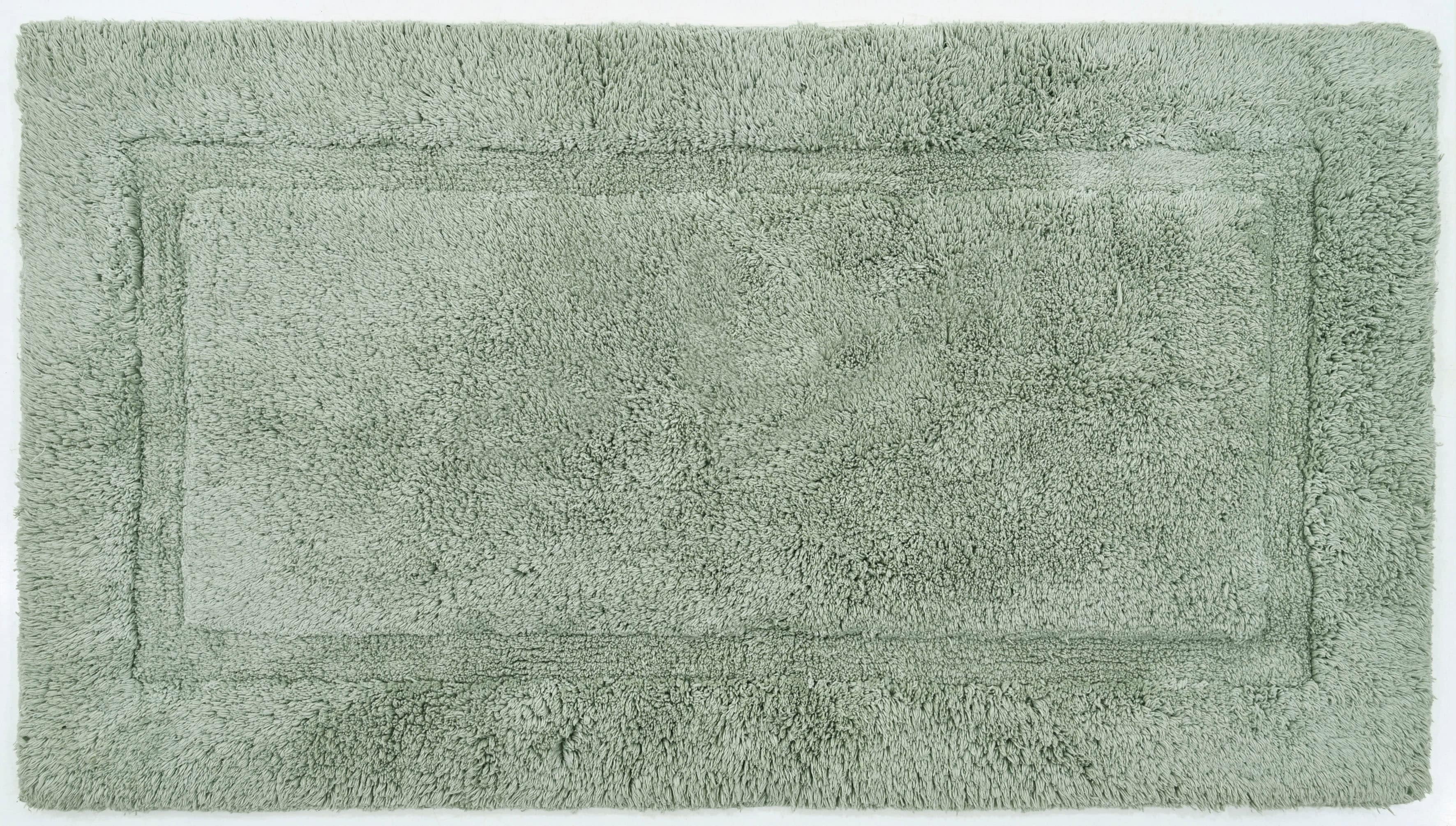 Badematte OTTO PRODUCTS, H:14mm, grün, Baumwolle, Badematten, "Leni", Hoch-Tief-Effekt, mit Bordüre, auch als 3 teiliges Set erhältlich
