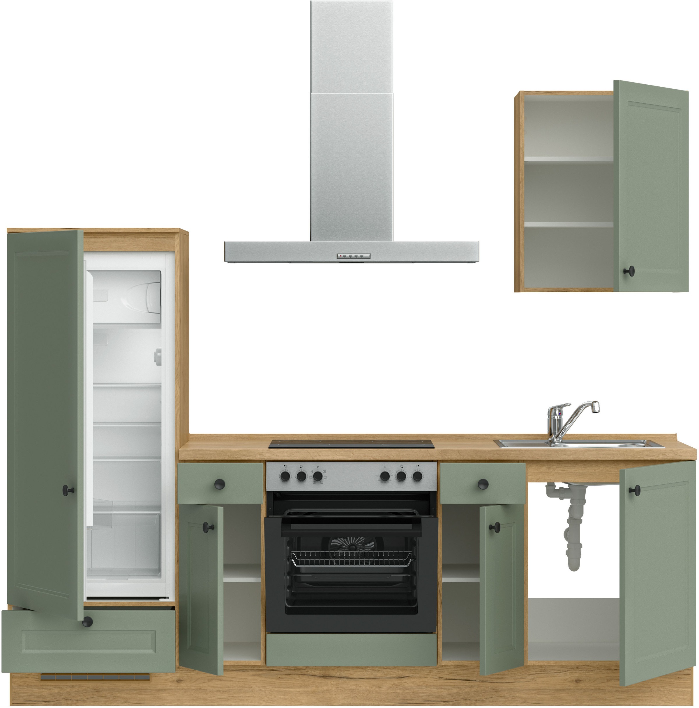 nobilia® Küchenzeile »"Cascada I"«, vormontiert, Ausrichtung wählbar, Breite 240 cm, wahlw. mit E-Geräten