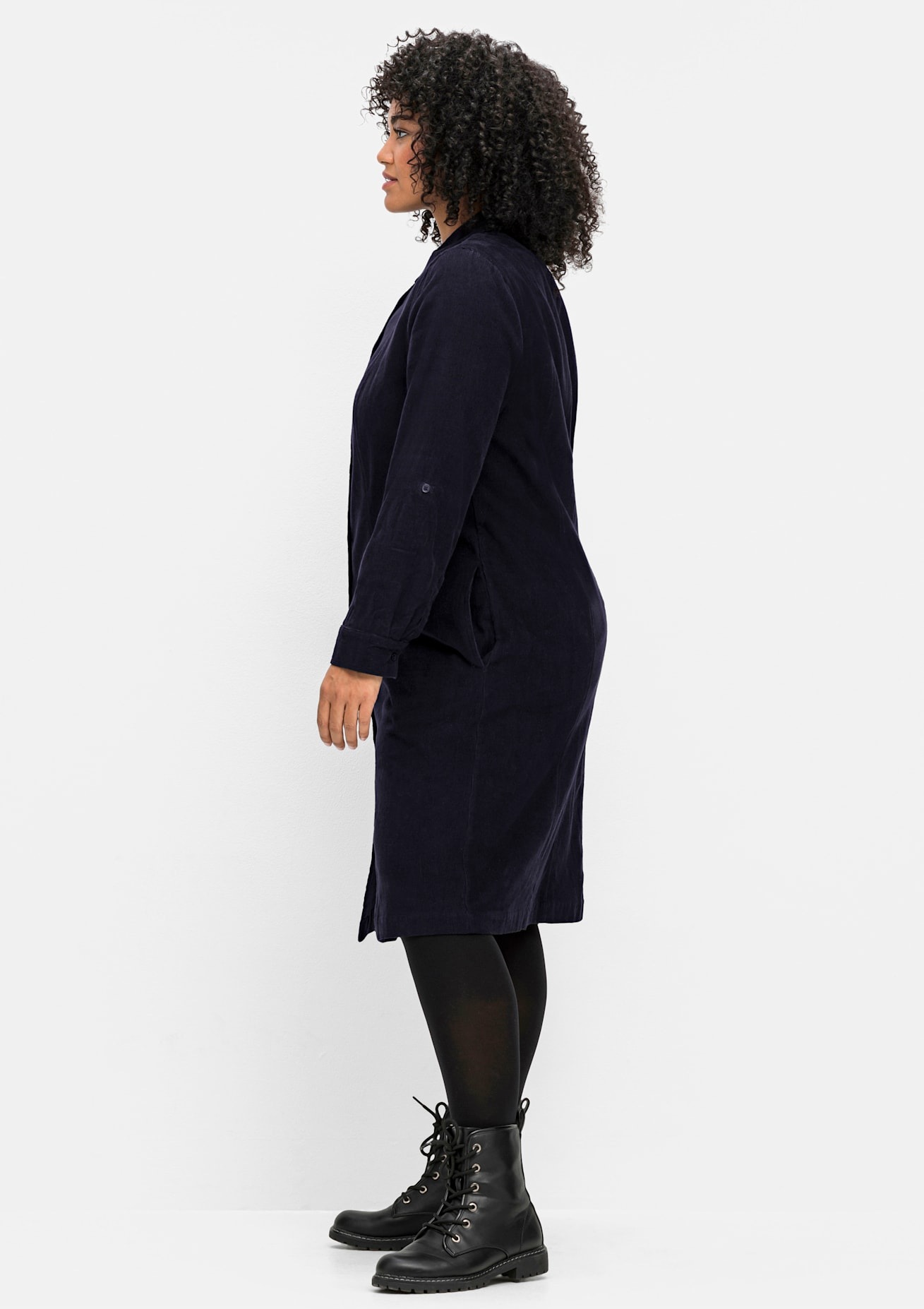 Sheego Cord Dress Dark Blue 42 3