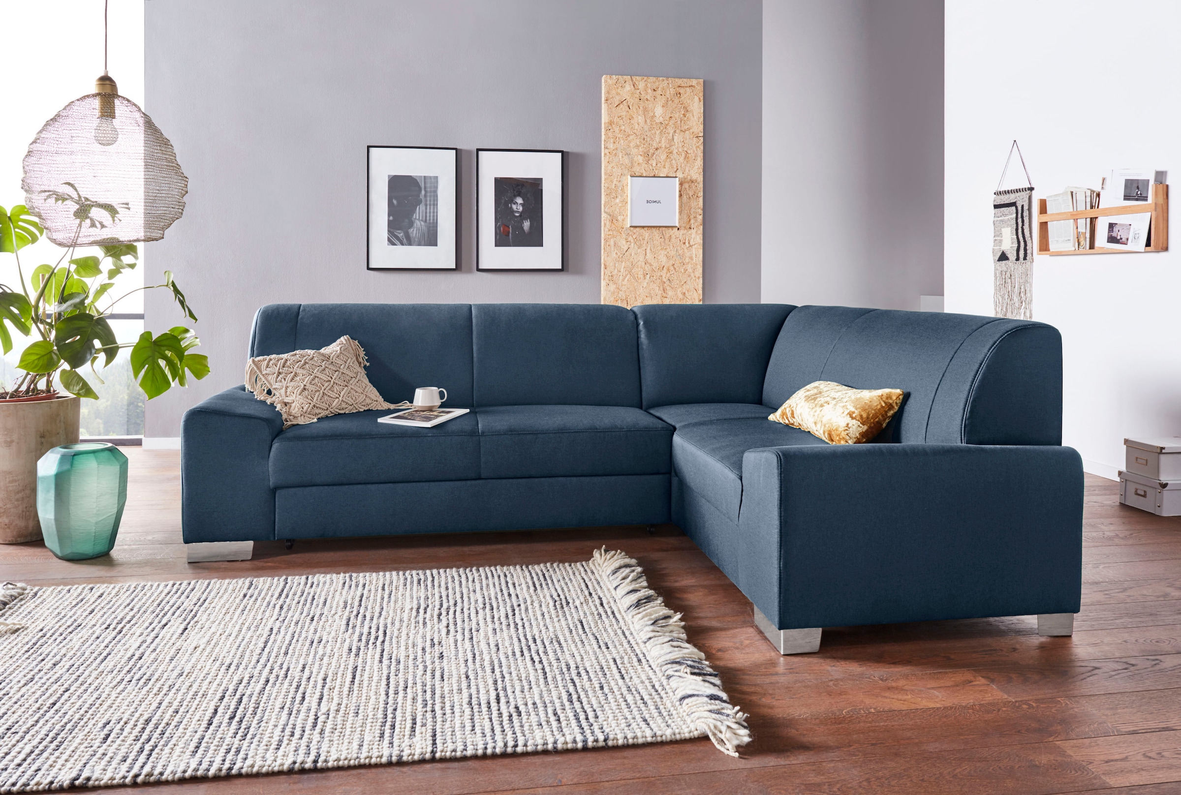 DOMO collection Ecksofa "Anzio in kubischer Formensprache, flache Armlehnen günstig online kaufen
