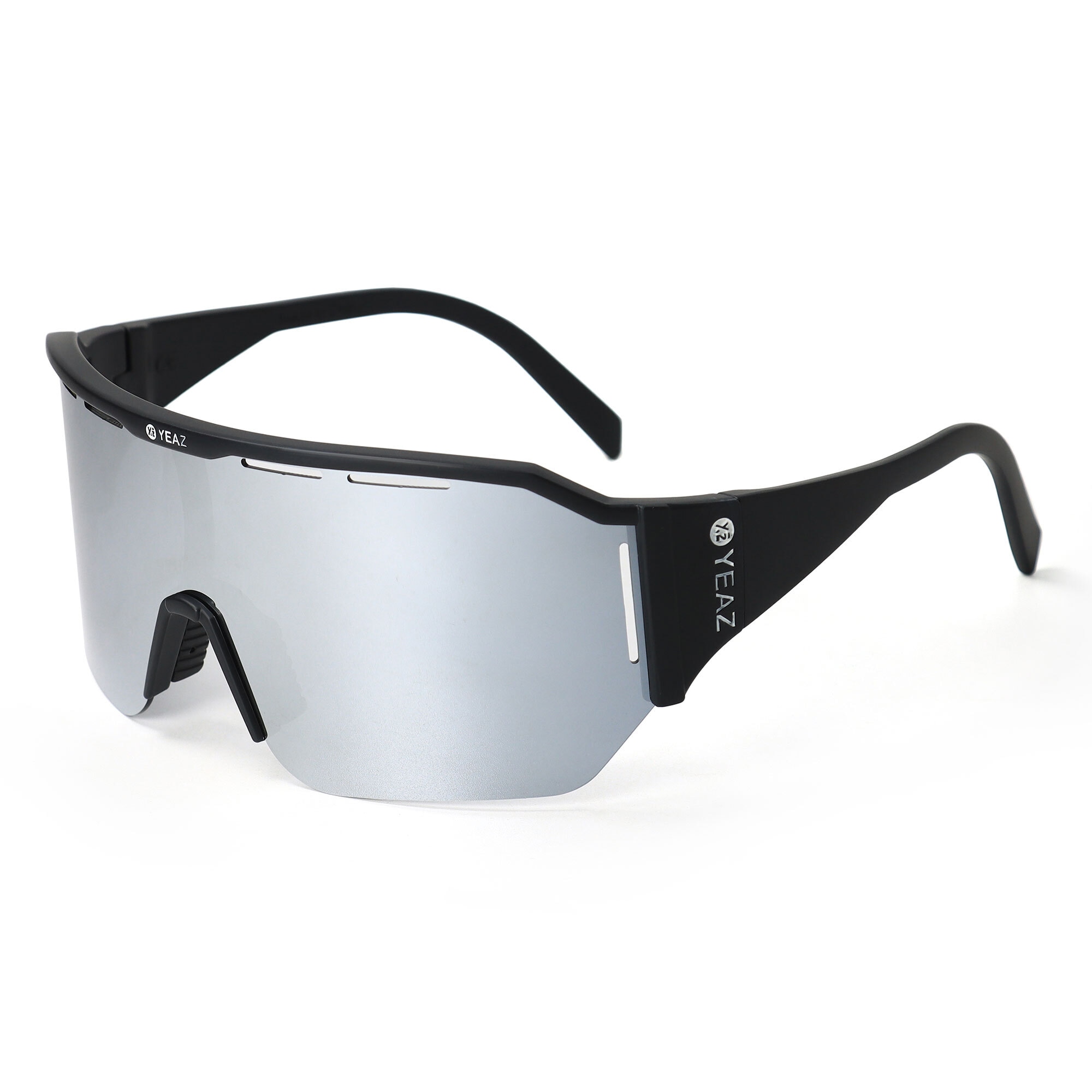 Sportbrille YEAZ "Sport-Sonnenbrille Black/Silver SUNVIBE", Damen, schwarz (schwarz, silber), Sonnenbrillen