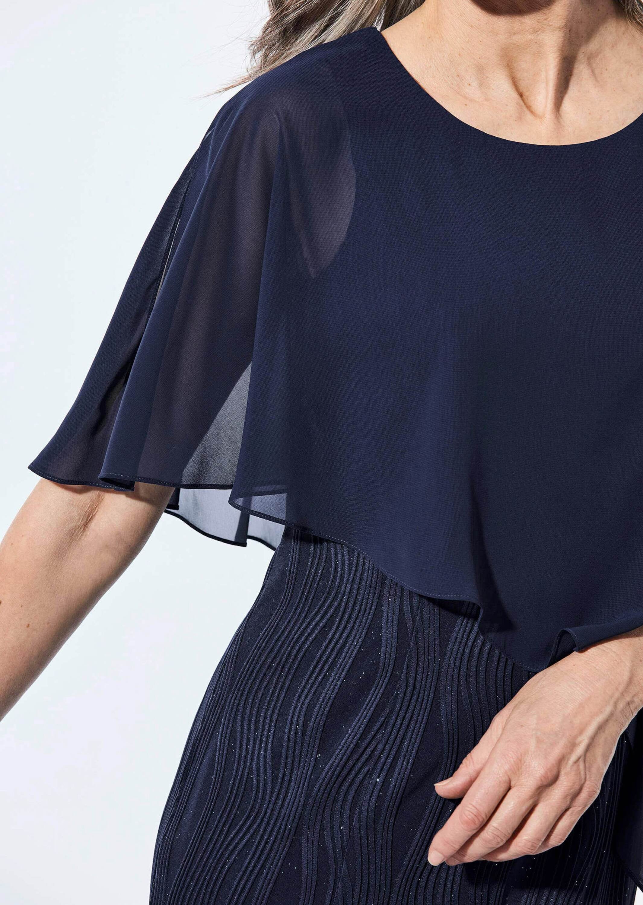 GOLDNER Abendkleid »Kleid Festliches Kleid mit feinem Chiffonüberwurf«