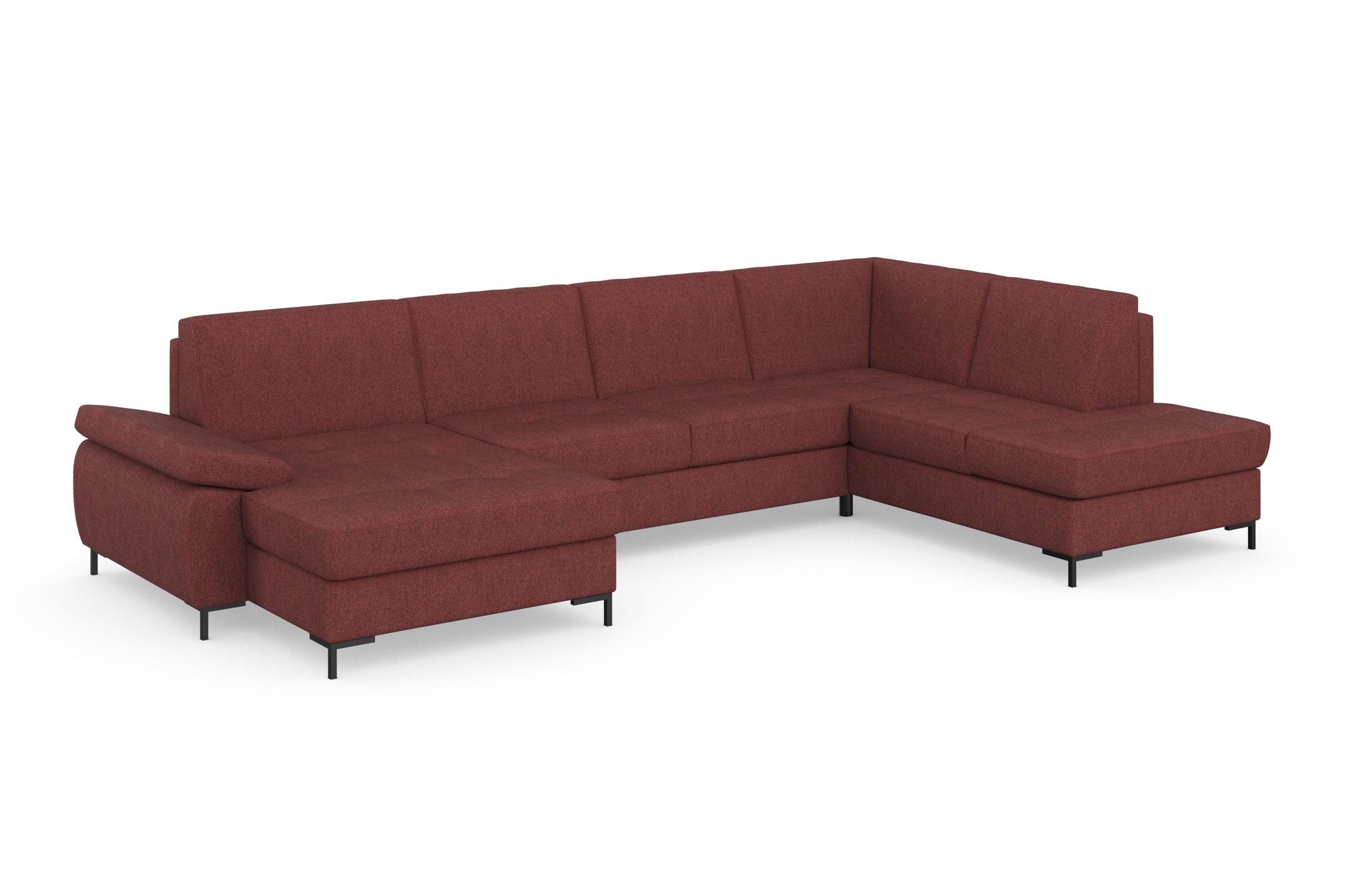 DOMO collection Wohnlandschaft »Capelo, komfortabel, klare Linien zeichnen dieses Design aus, U-Form«, mit Armteilverstellung, wahlweise mit Bettfunktion, Federkern