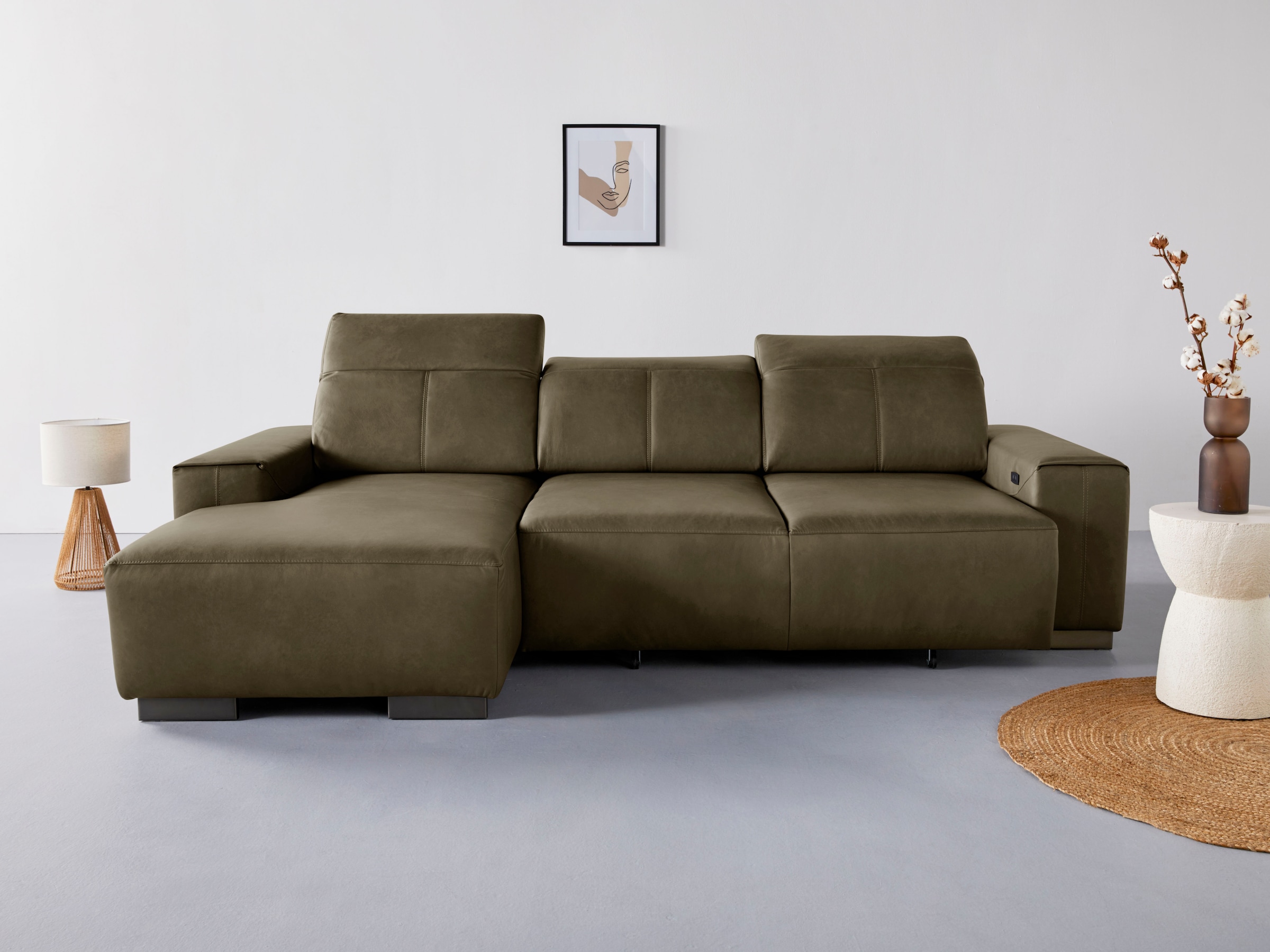 und Sitztiefenverstellung bestellen Sofa, COTTA | BAUR mit Kofteilverstellung elektrischer