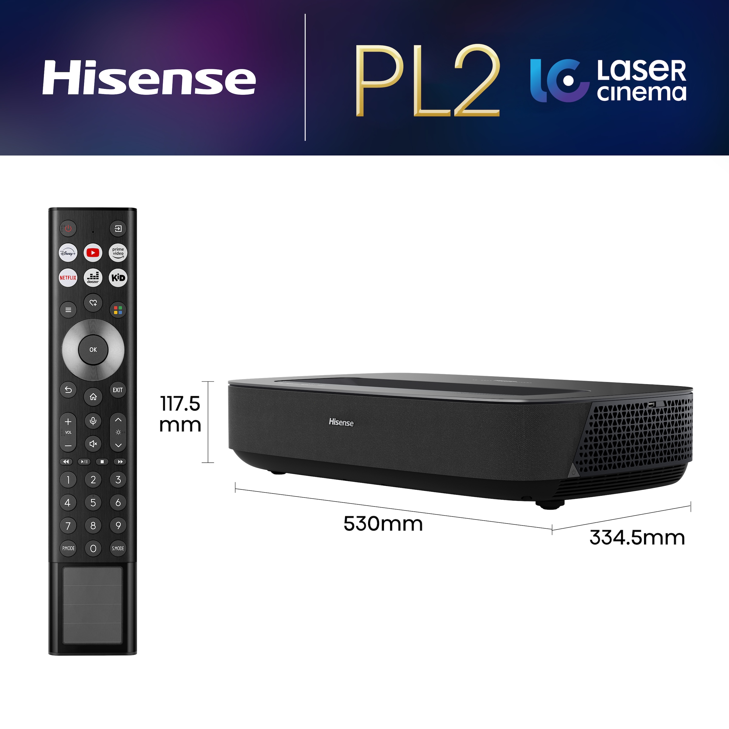 Hisense Laser-TV »PL2«, (3000:1)