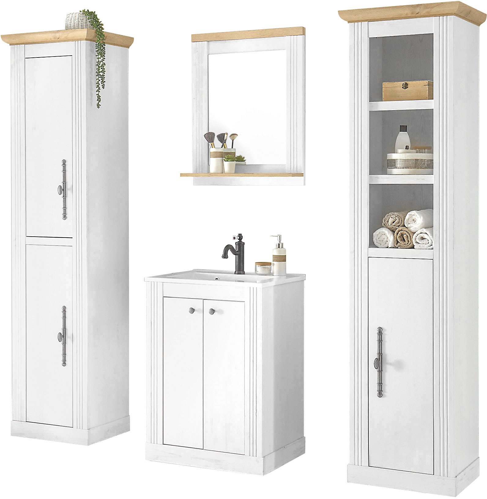 OTTO home Badmöbel-Set "WESTMINSTER, Bad im Landhausstil, 4-teiliges Badezi günstig online kaufen