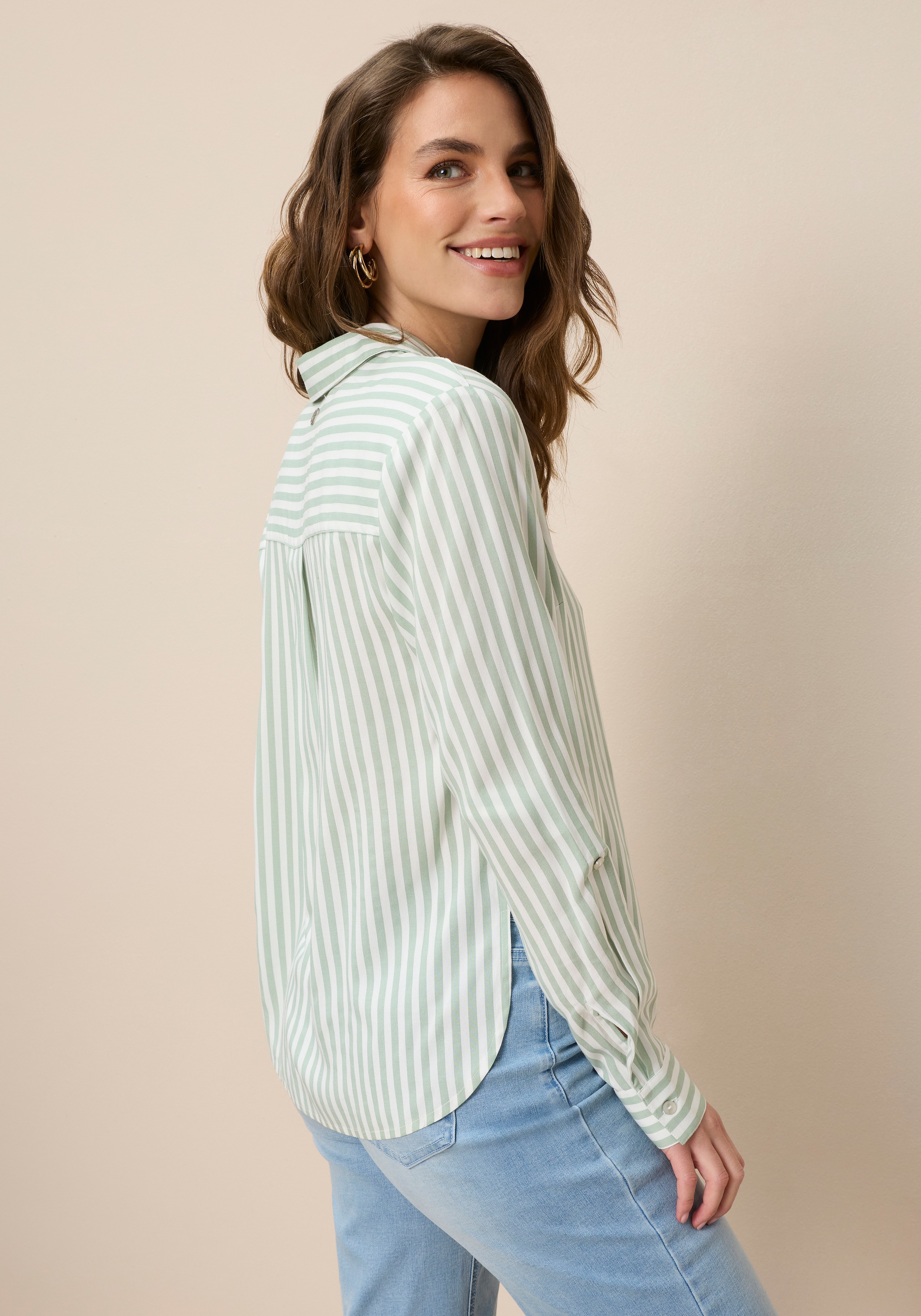 Tamaris Hemdbluse mit Krempelärmeln und lässigem Schnitt günstig online kaufen