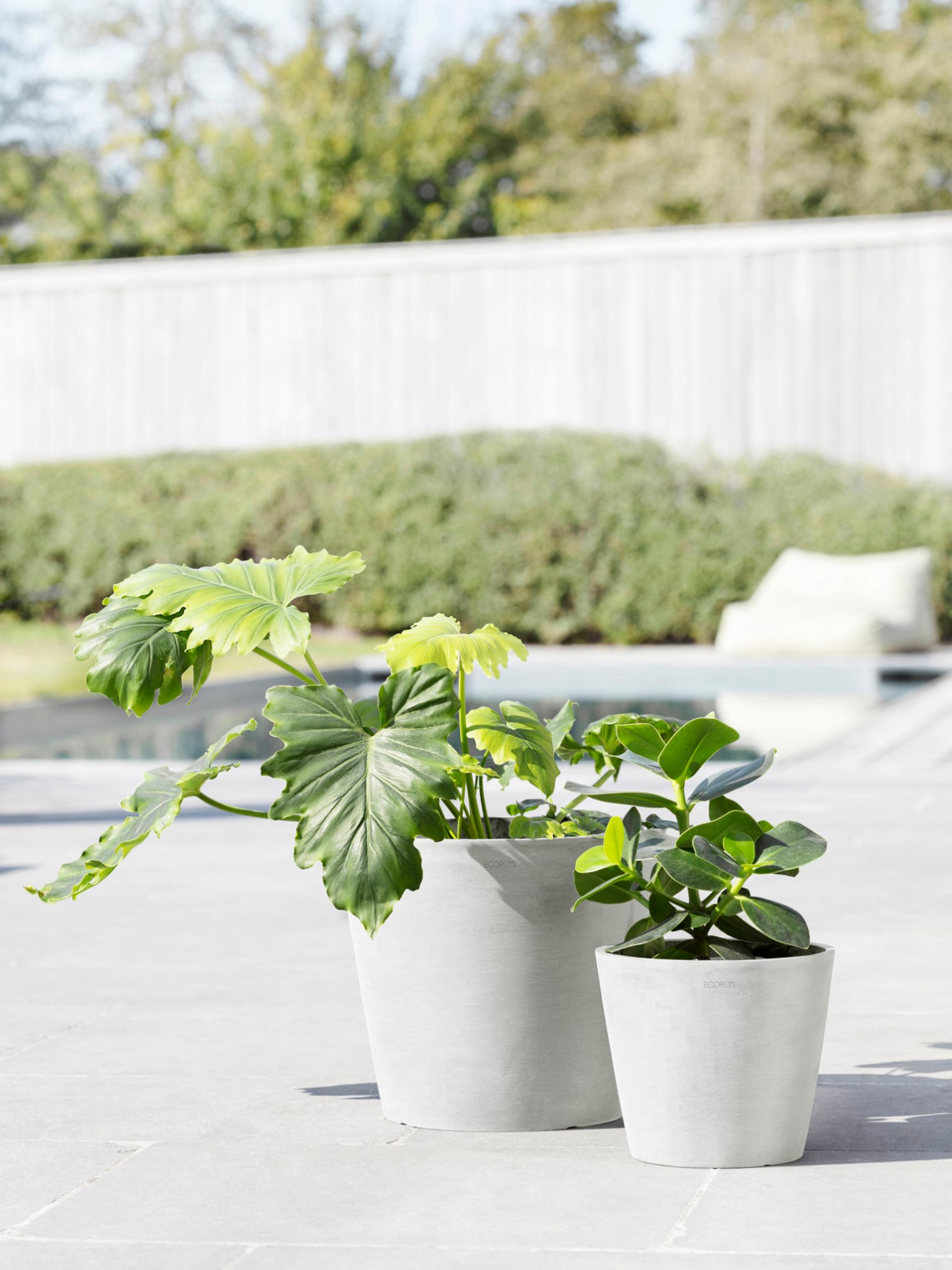 ECOPOTS Blumentopf »Amsterdam 20 + Wassersystem Weißgrau«, für innen und außen: frostsicher, bruchsicher und lichtbeständig