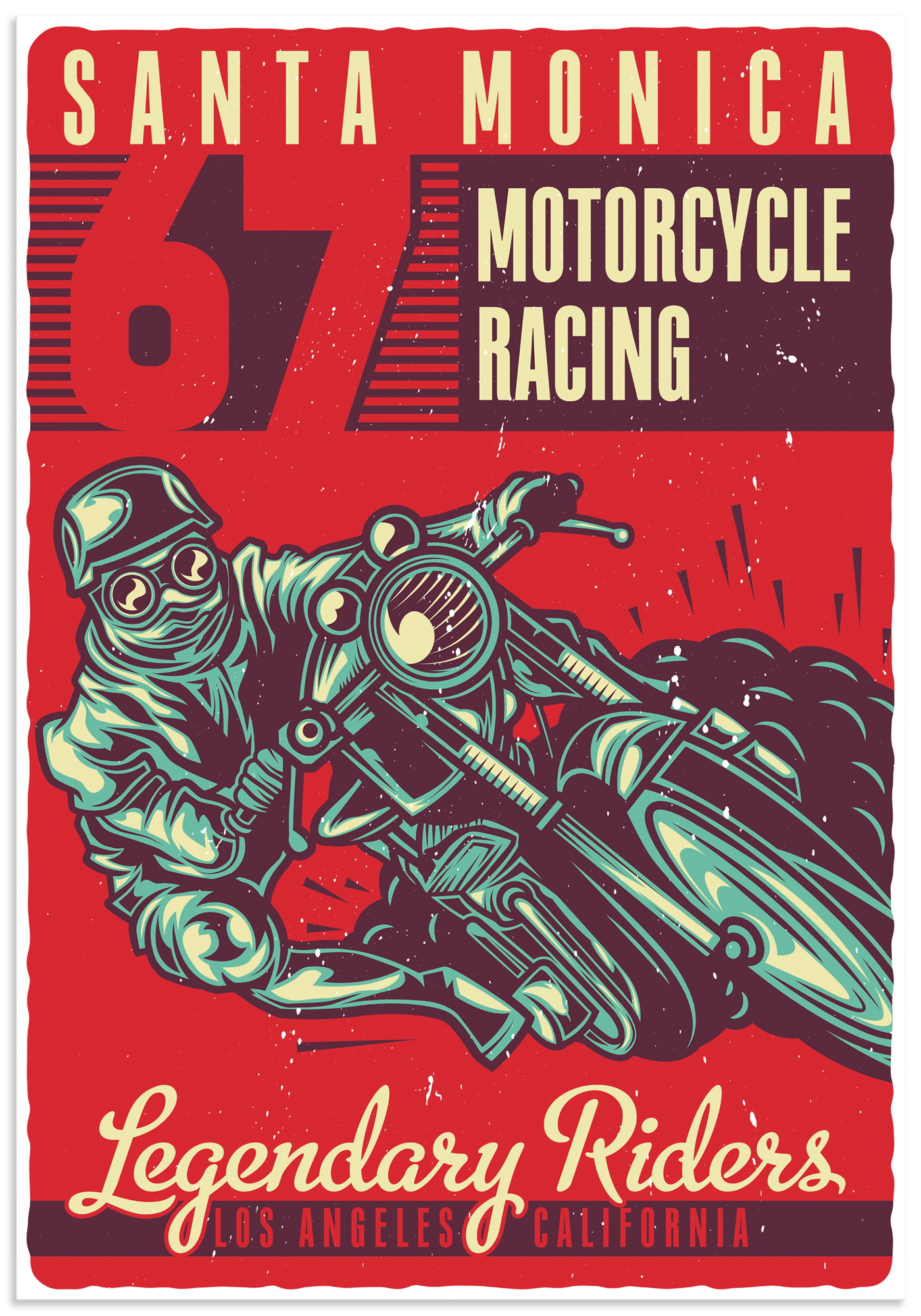 Artland Wandbild "Motorrad Santa Monica" 1 Stk. tlg. als Alubild, Leinwandbild, Poster, Wandaufkleber in verschied. Größen
