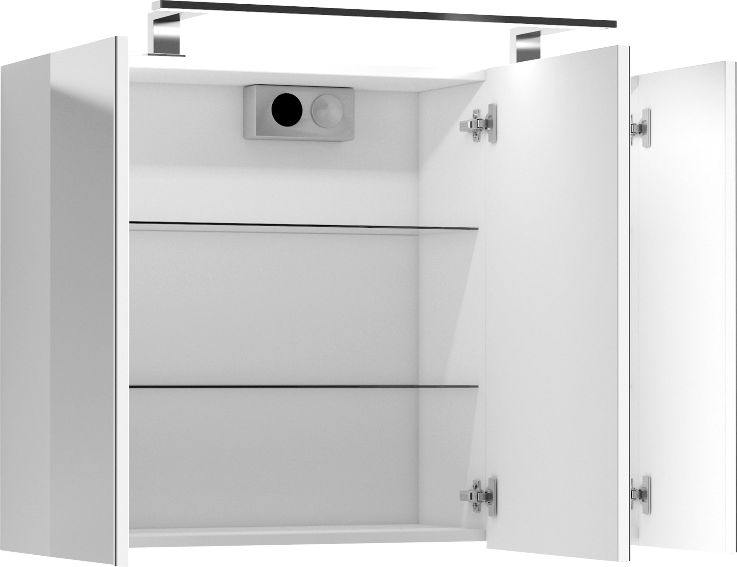 byLIVING Spiegelschrank »Spree«, Breite 80 cm, 3-türig, mit LED Beleuchtung  und Schalter-/Steckdosenbox bestellen | BAUR