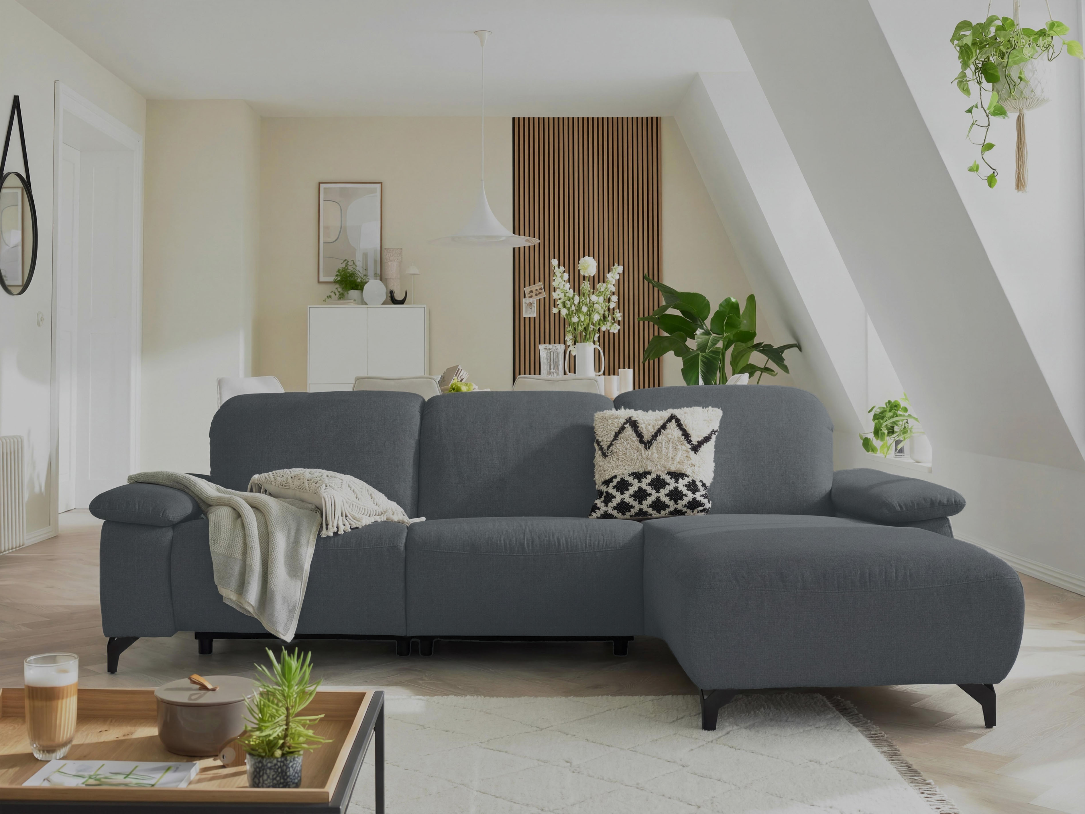 Musterring Ecksofa "MR370 mit/ohne Relaxfunktion, verschiedene Unterfederungen zur Auswahl" Farbe, Material, Sitzkomfort und Funktion wählbar, Maße 280 x 180 cm