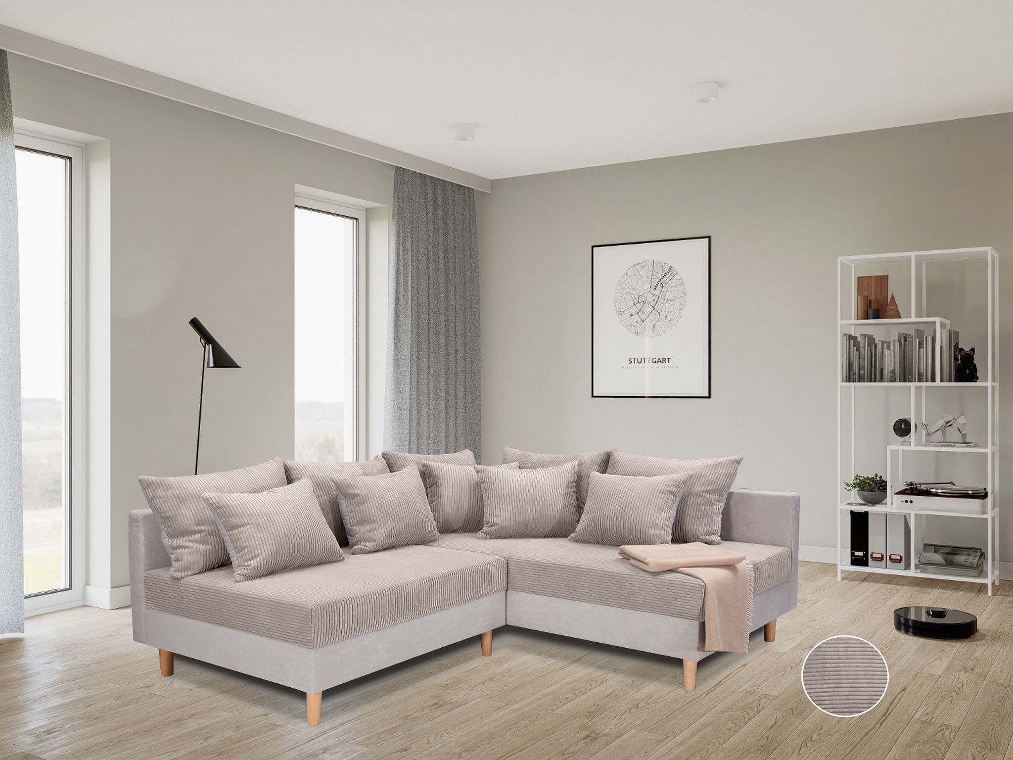 COLLECTION AB Ecksofa "Anton L-Form, B: 201 cm" 5 Zierkissen, Federkern