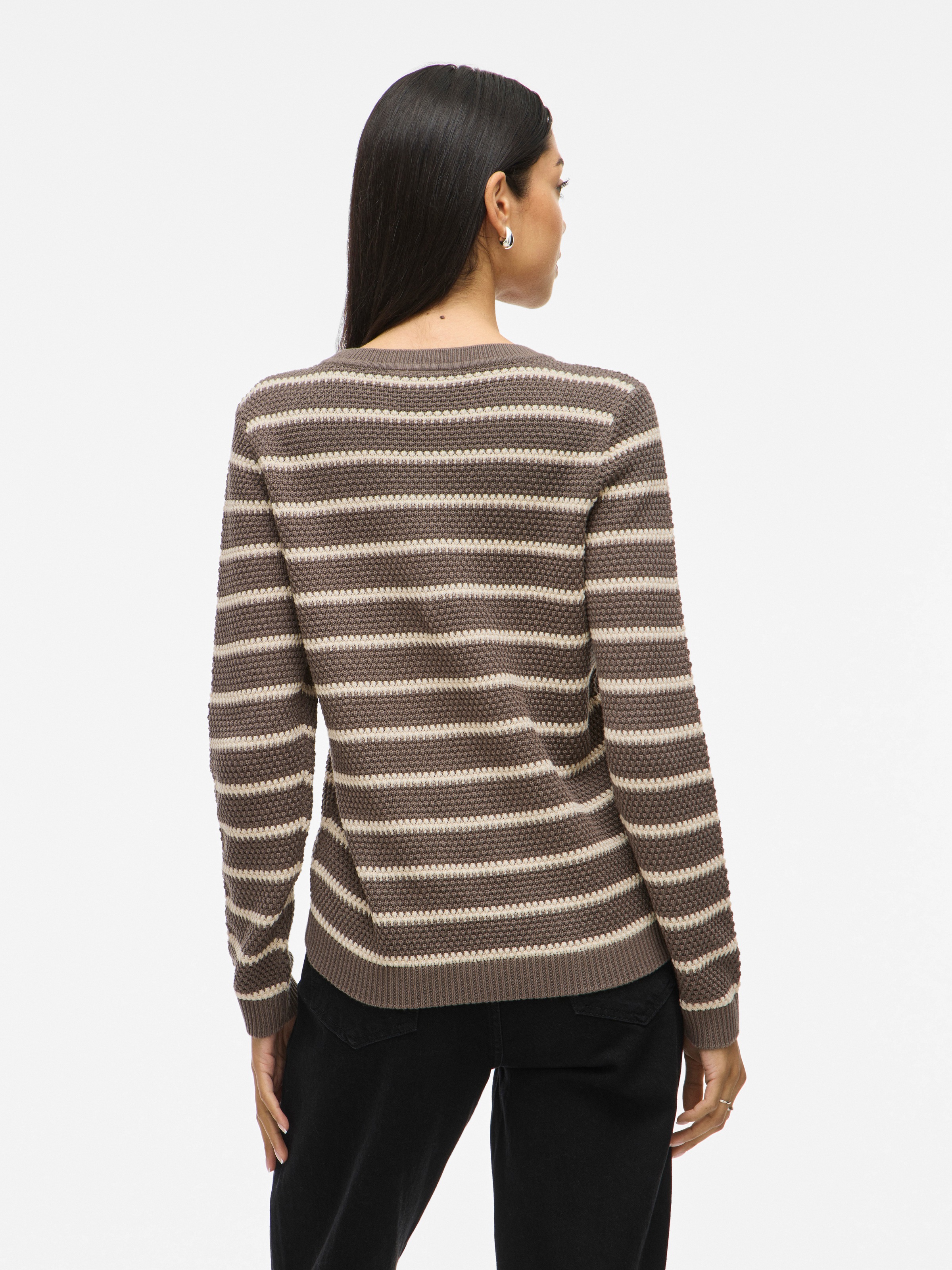 Vila Rundhalspullover "VIDALO O-NECK L/S STRIPE KNIT TOP- NOOS" günstig online kaufen