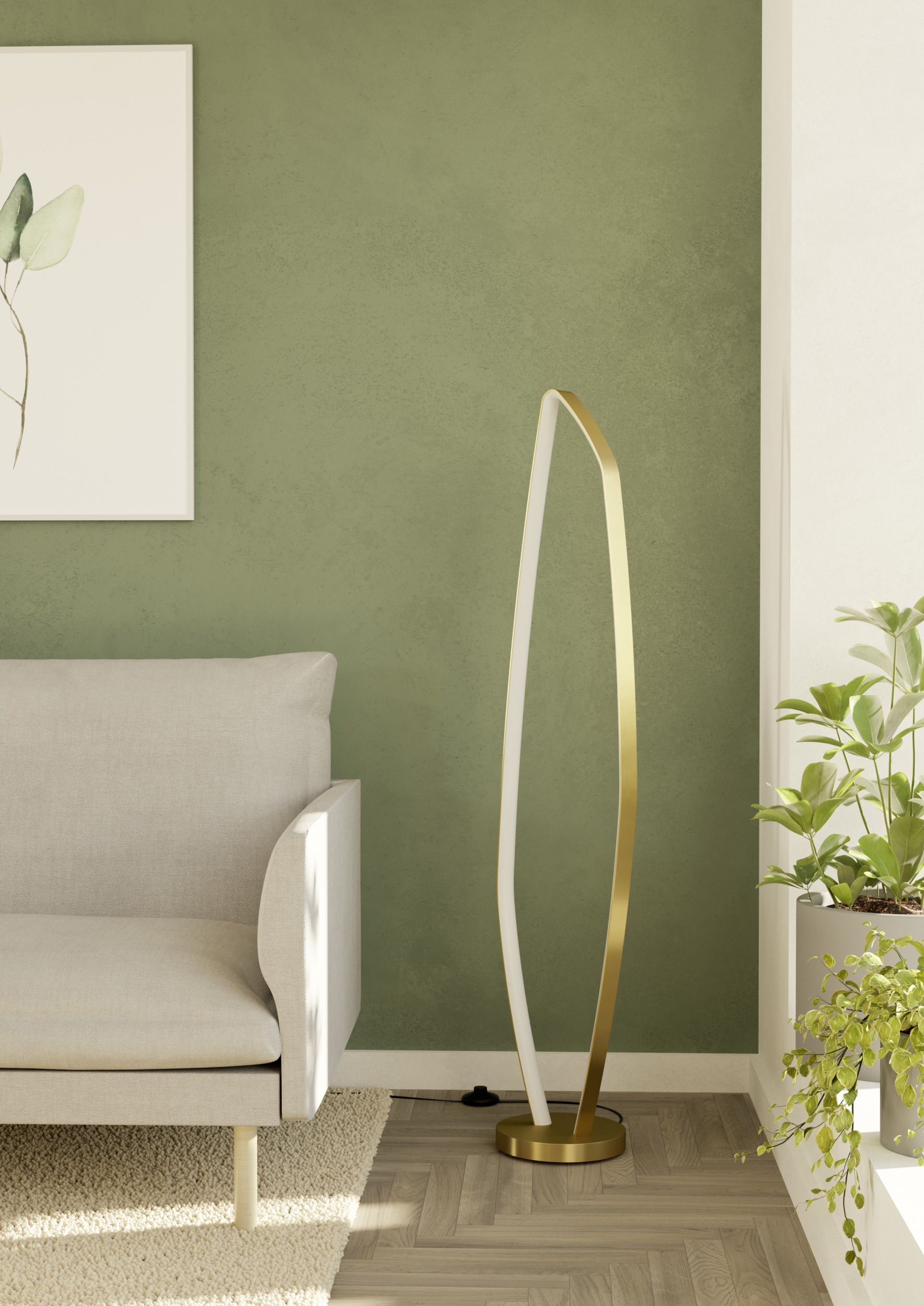 EGLO Stehlampe »VALLEROSA Stehlampe - Alu, Stahl - LED - 25,2W - IP20« LED-Modul 1 Stk. Warmweiß Standleuchte, Leselampe, Wohzimmer, Schlafzimmer, L29 x H128,5 cm