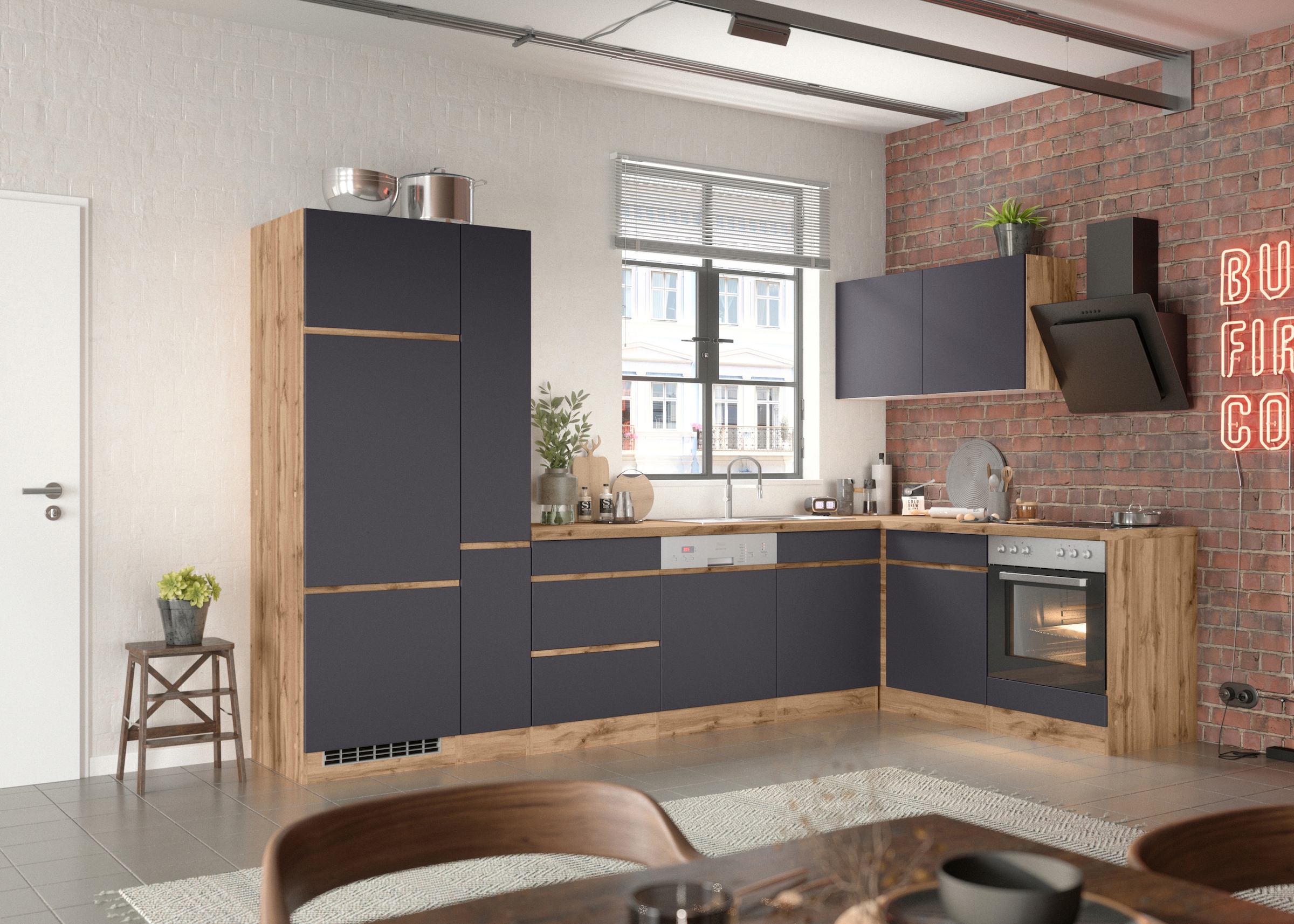KOCHSTATION Winkelküche »KS-Riesa«, Stellbreite 240x270 cm, wahlweise mit oder ohne E-Geräte