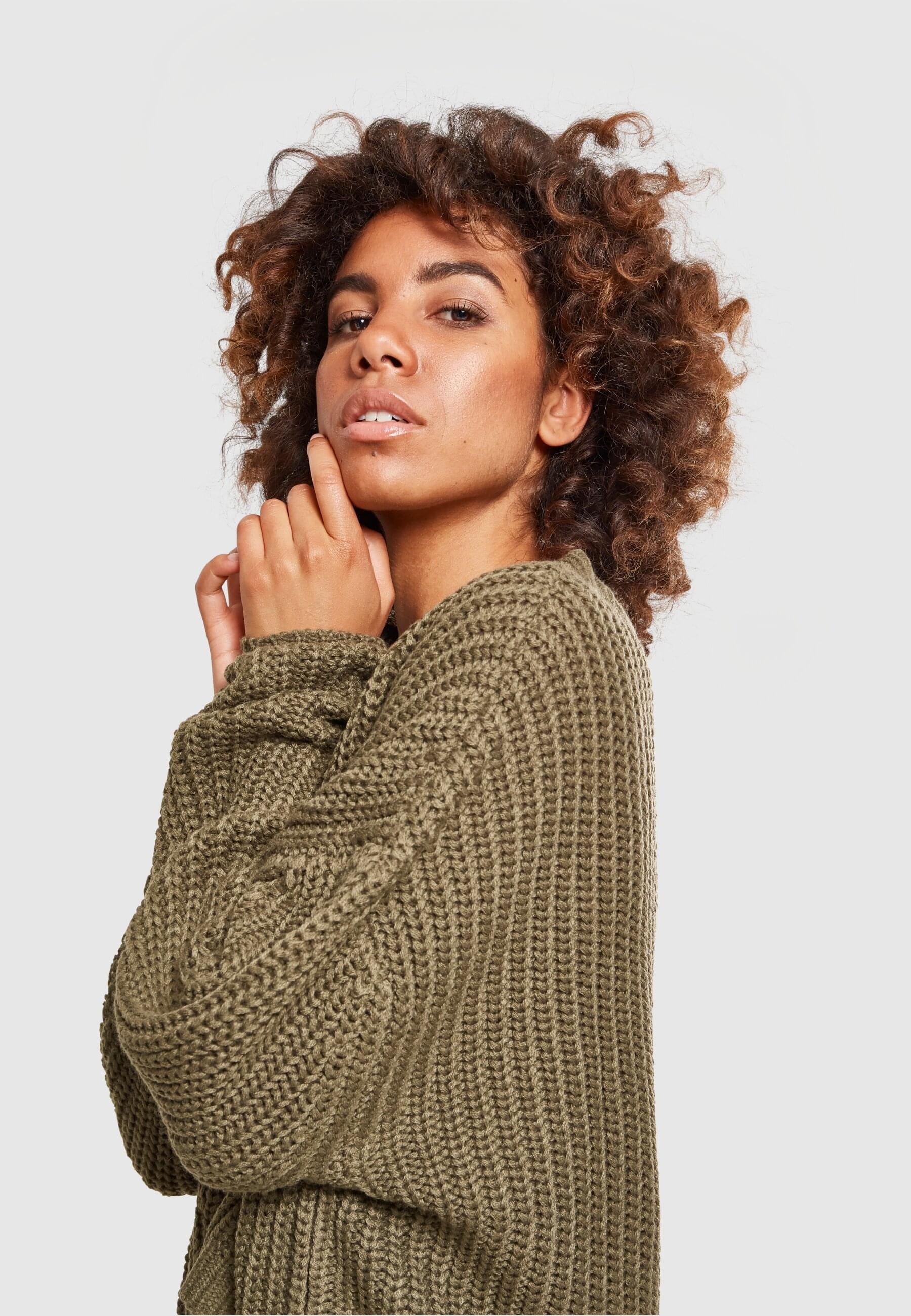URBAN CLASSICS Rundhalspullover »Urban Classics Damen Ladies Wide Oversize Sweater«, (1 tlg.)