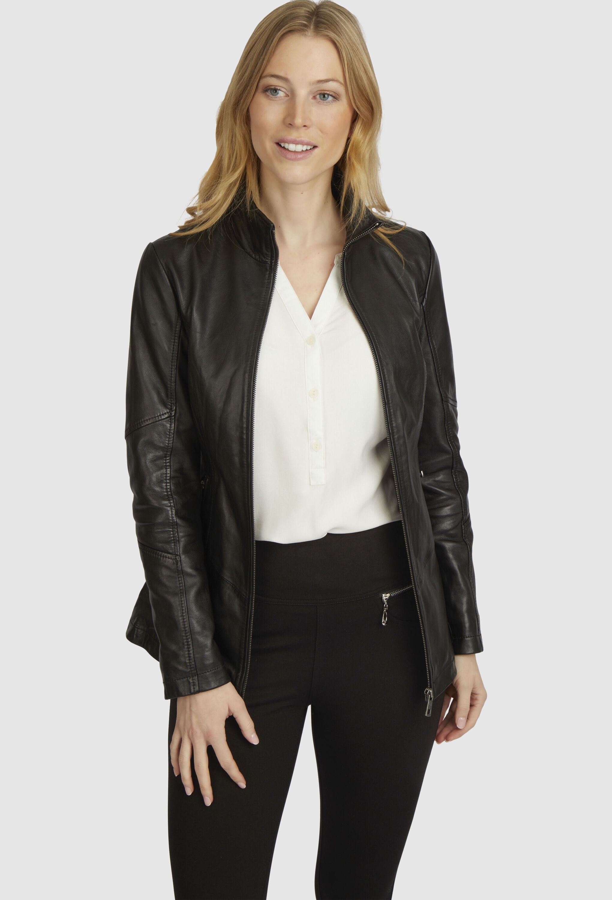 bugatti Lederjacke »BULady-101« ohne Kapuze aus weichem Leder