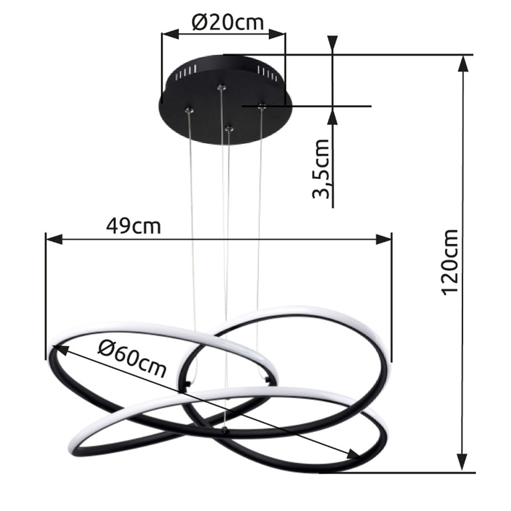 GLOBO LIGHTING LED Pendelleuchte »PANDA«, Leuchtmittel LED-Modul | LED fest integriert, Hängelampe/Hängeleuchte/Wohnzimmer/Esstisch/elegant