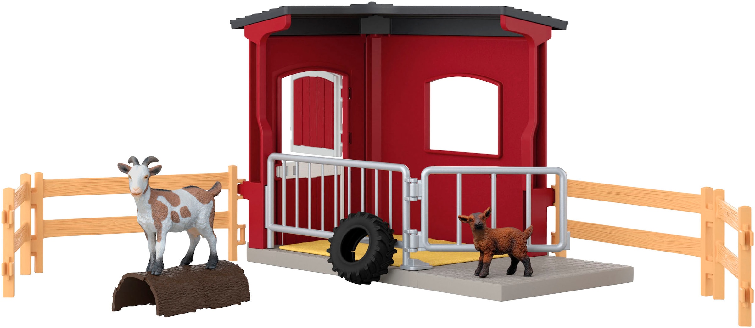 Schleich® Spielwelt »FARM WORLD, Ziegenstall (42726)«