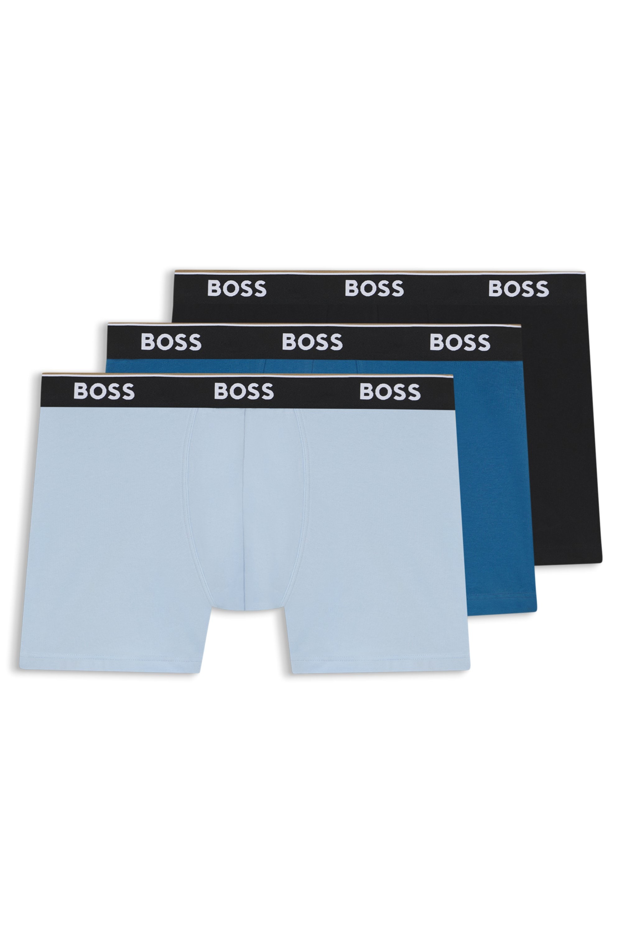 BOSS Boxershorts Packung, 3 Stk. aus bequemer Stretch-Baumwolle, körpernah, mittlere Bundhöhe