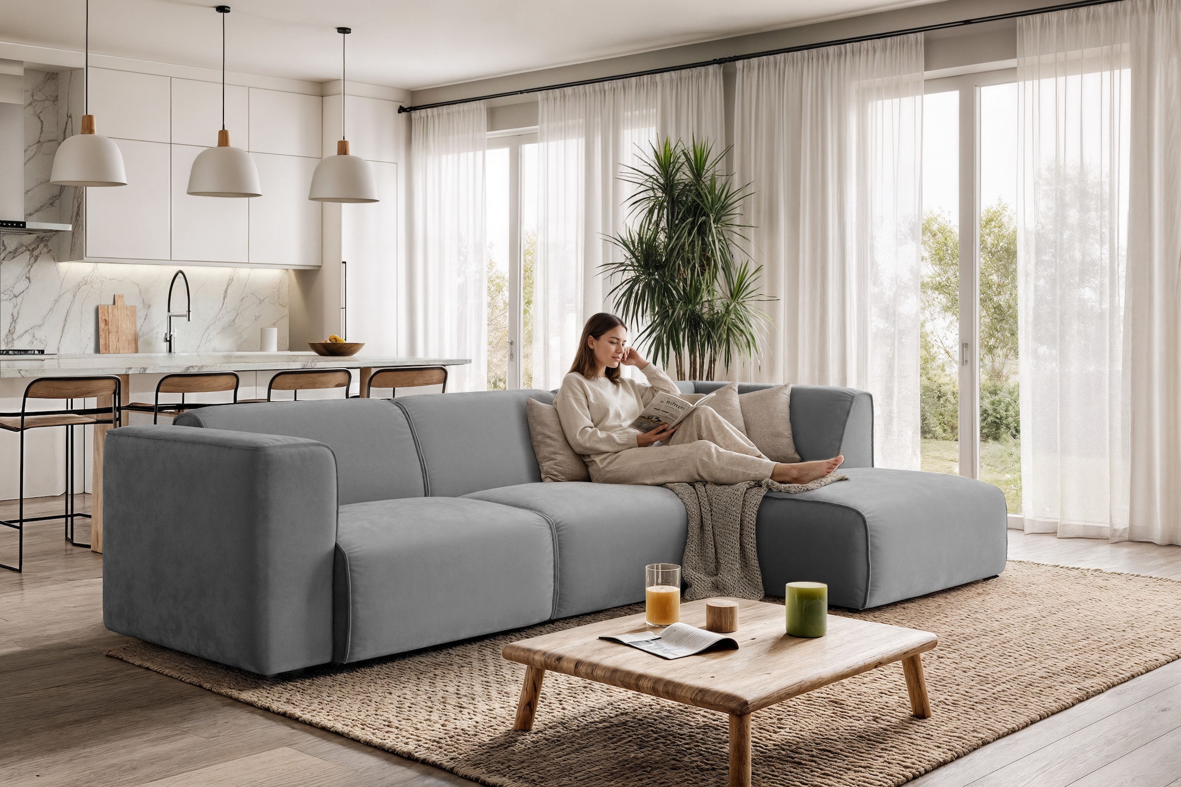 OTTO home Ecksofa "Merid L-Form, jederzeit durch Module erweiterbar, B/T/H: günstig online kaufen