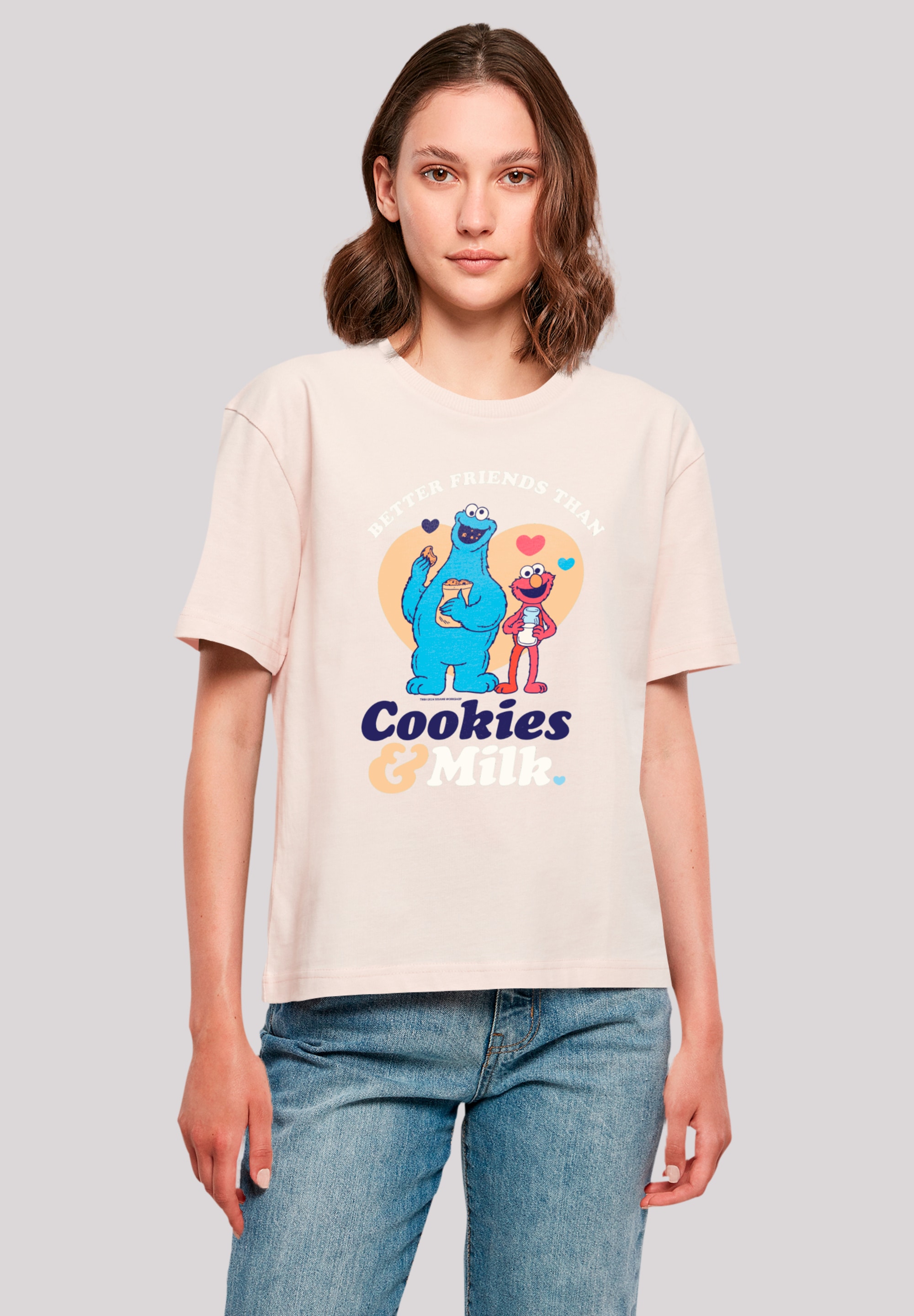 F4NT4STIC T-Shirt "Sesamstraße Cookies & Milk", Premium Qualität, Weihnacht günstig online kaufen