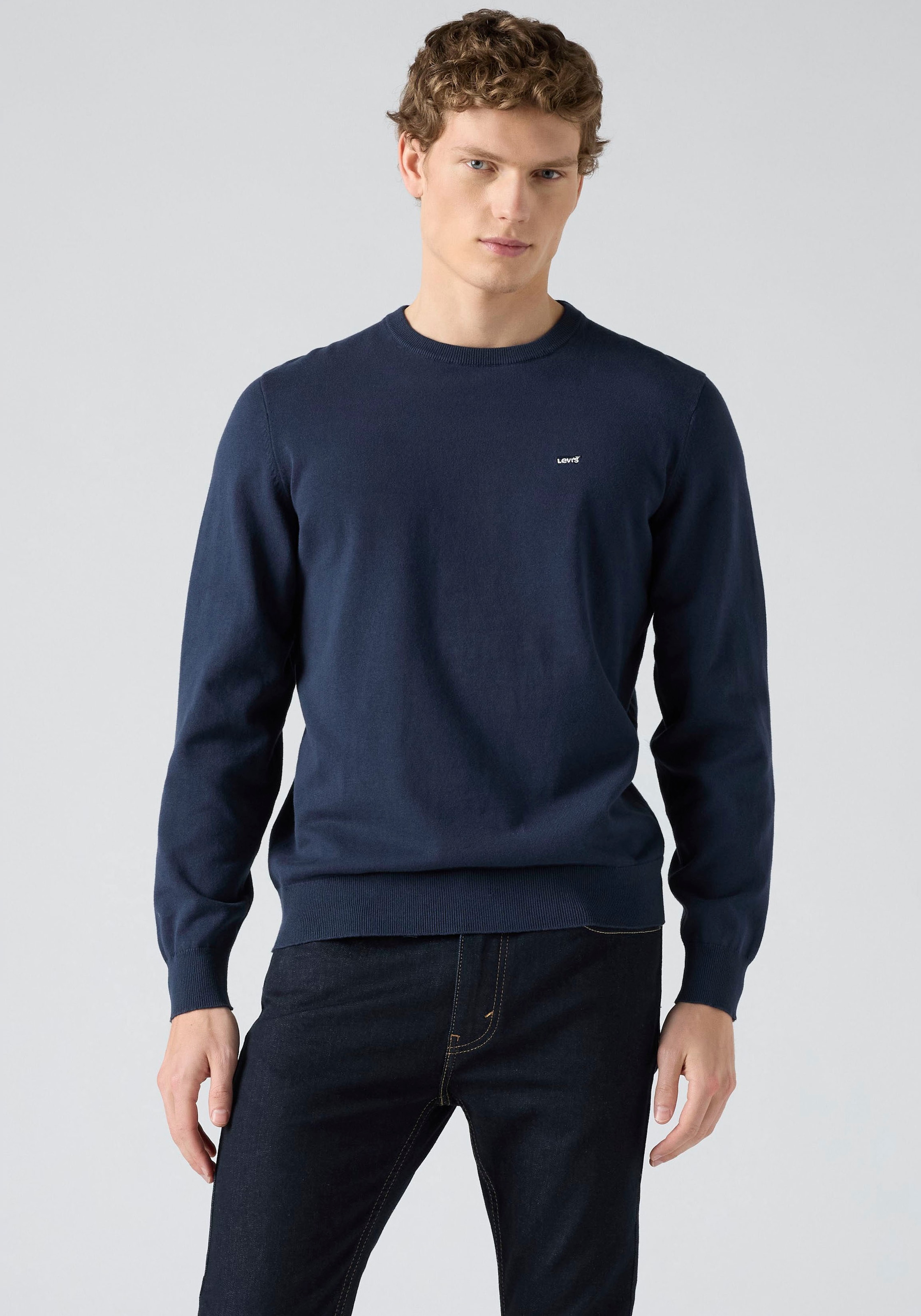 Levis Rundhalspullover "LIGHTWEIGHT HM SWEATER" Feingerippte Abschlüsse günstig online kaufen