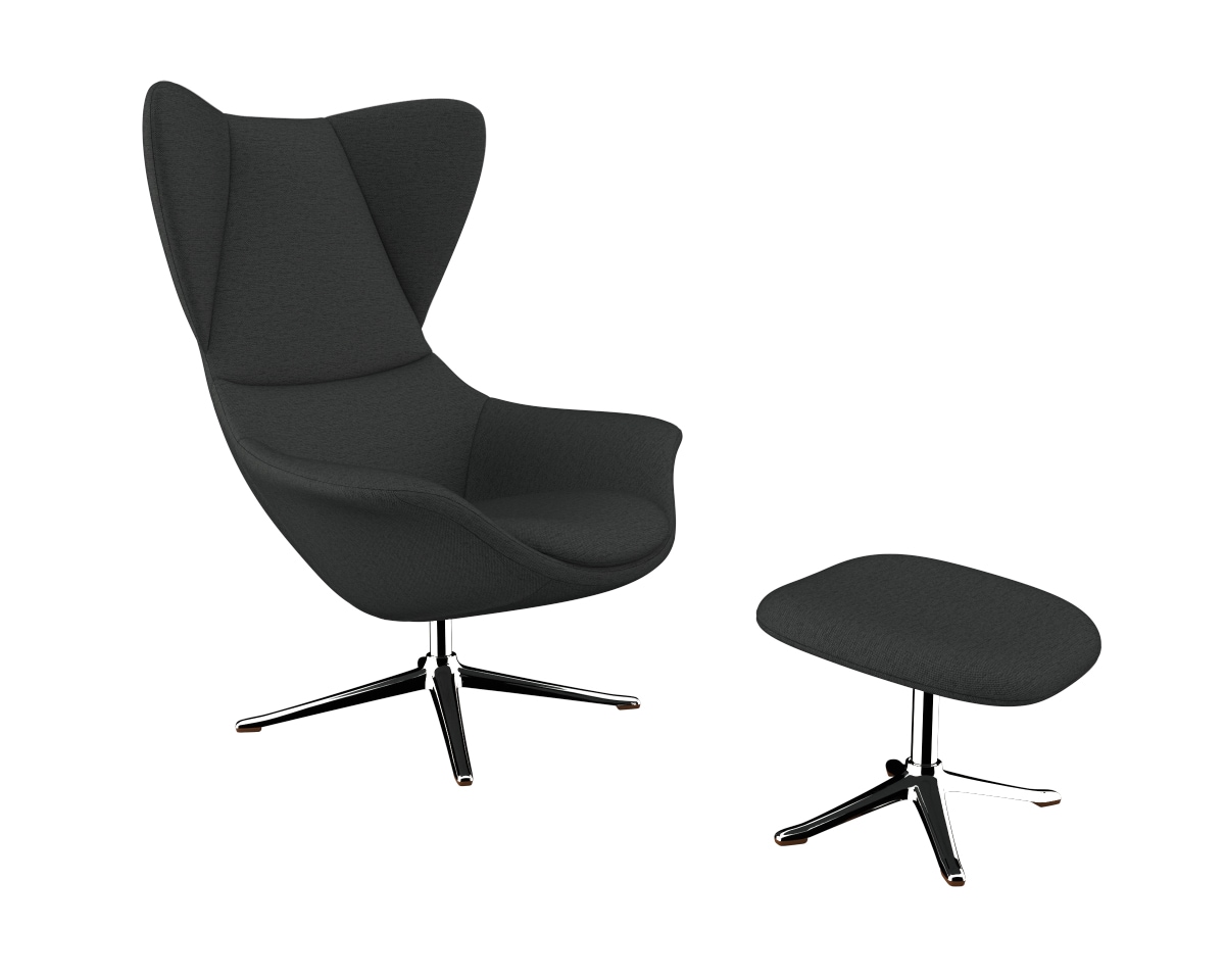 FLEXLUX Ohrensessel »Stilo Relaxsessel, TV-Sessel«, Solitär, Stil-Ikone, drehbar, Fuß Aluminium