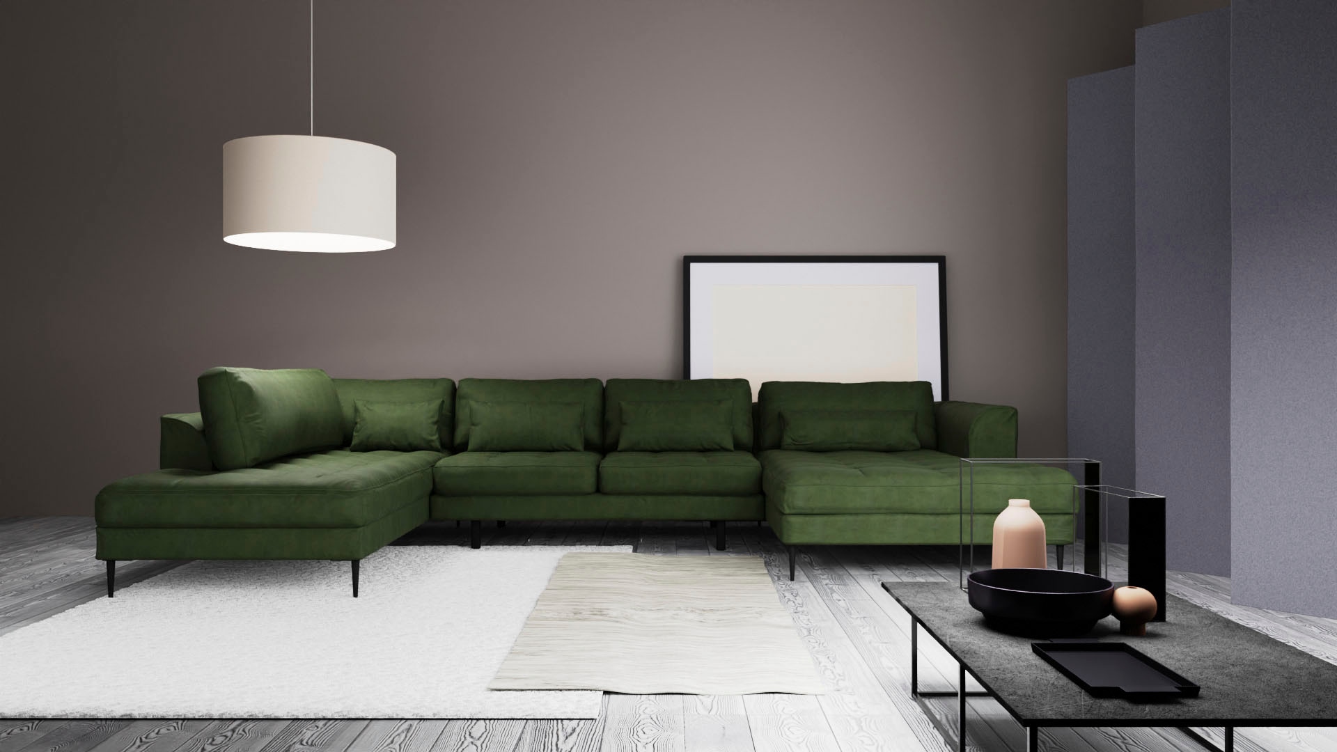 TRENDMANUFAKTUR Wohnlandschaft "Luzi, gemütliches Sofa, extra viel Platz, v günstig online kaufen