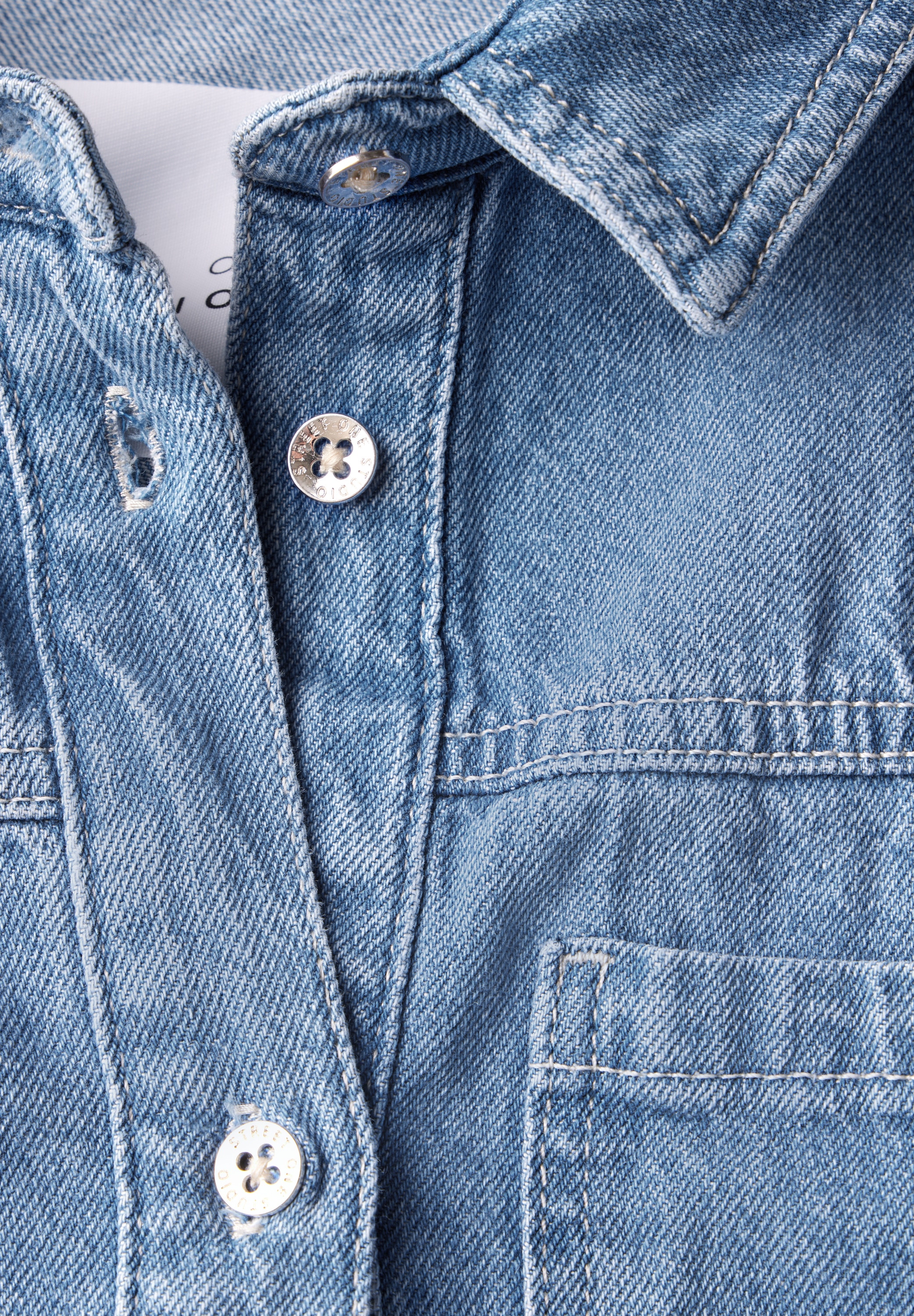 STREET ONE STUDIO Jeansjacke, ohne Kapuze, mit Brusttasche
