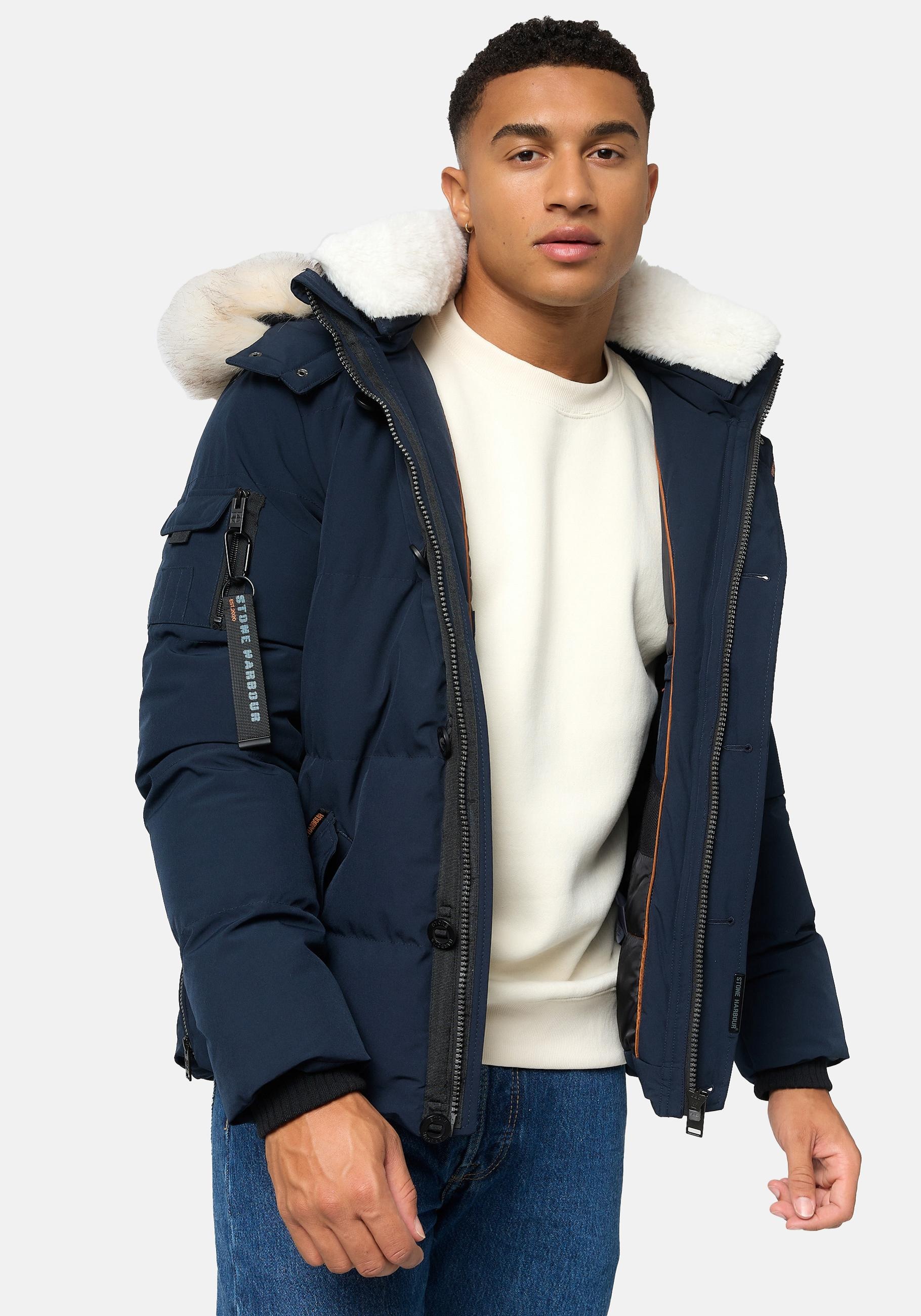 Stone Harbour Winterjacke »Halvaar«, mit Kapuze, stylischer Winterparka mit abnehmbarer Kapuze