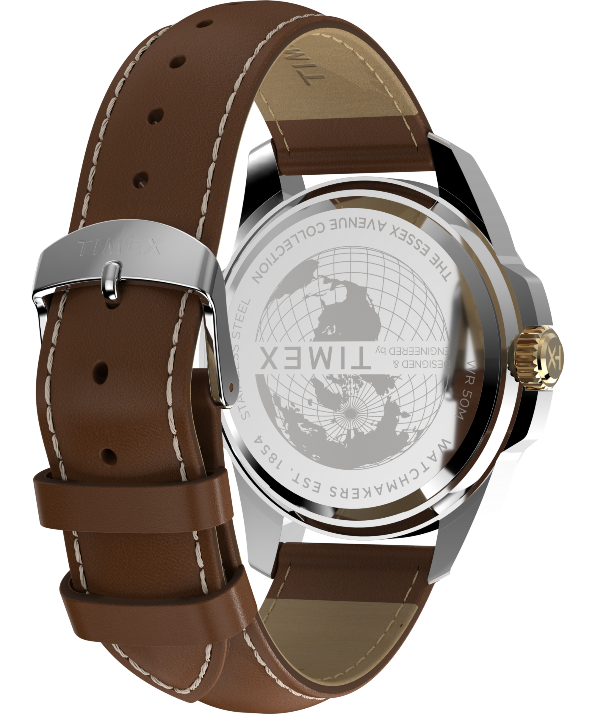 Timex Quarzuhr »ESSEX«, Armbanduhr, Damenuhr, Lederarmband, Datum, Leuchtzeiger