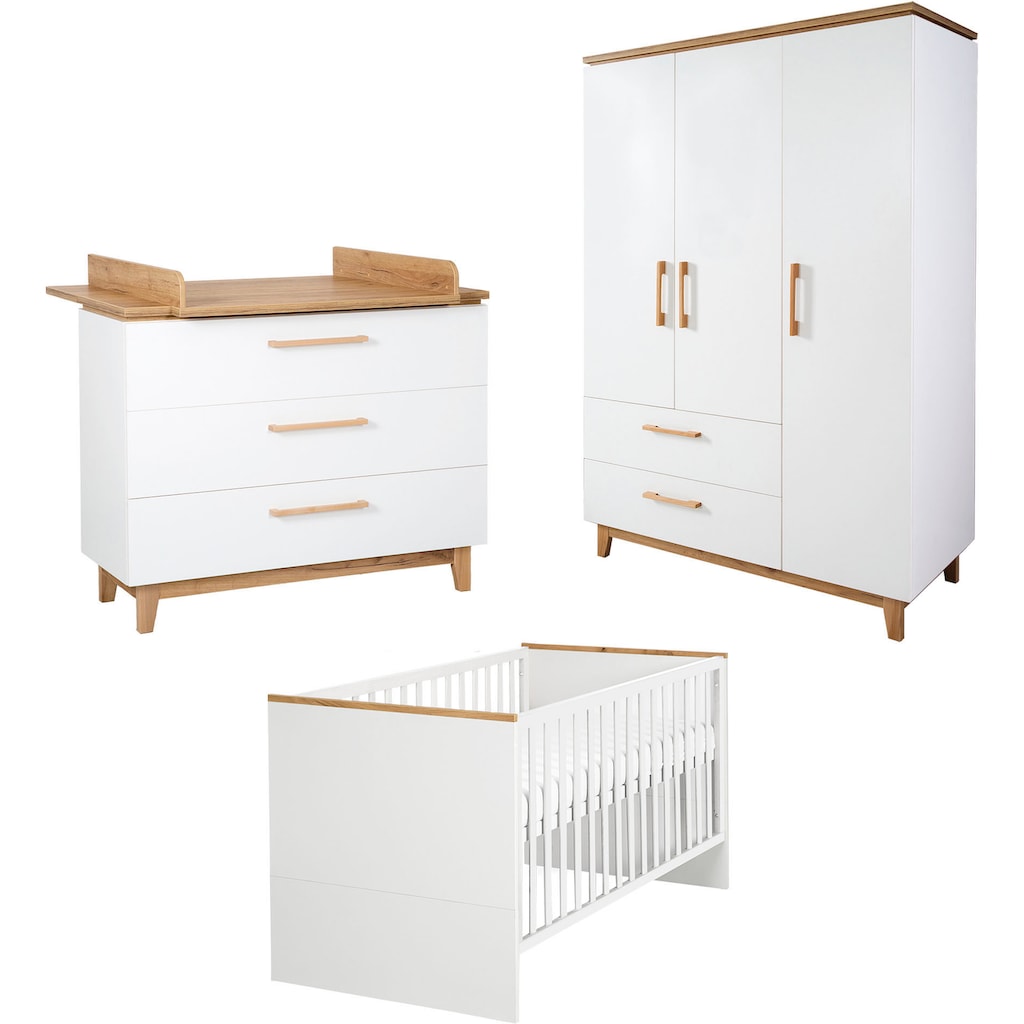 roba® Babyzimmer-Komplettset »Finn«, (Set, 3 St., Kinderbett, Schrank, Wickelkommode)