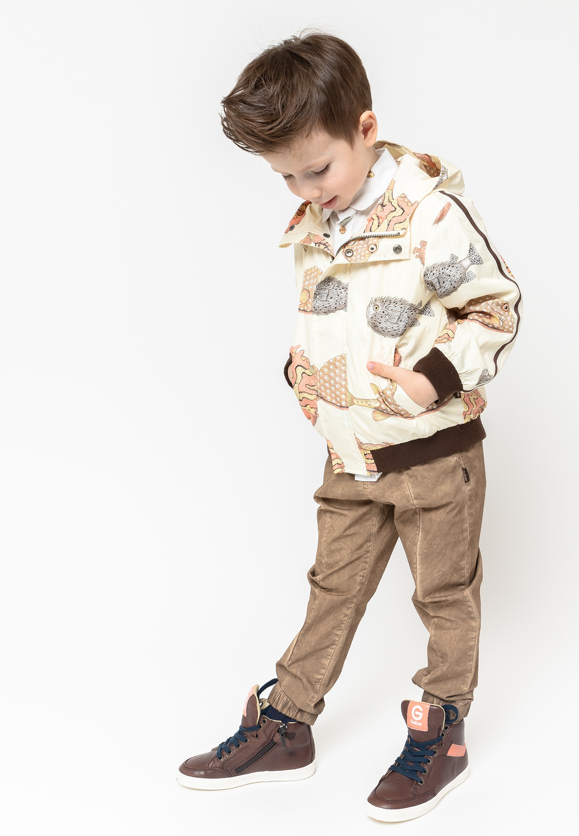 Gulliver Outdoorjacke, mit stylischem Print und Kapuze