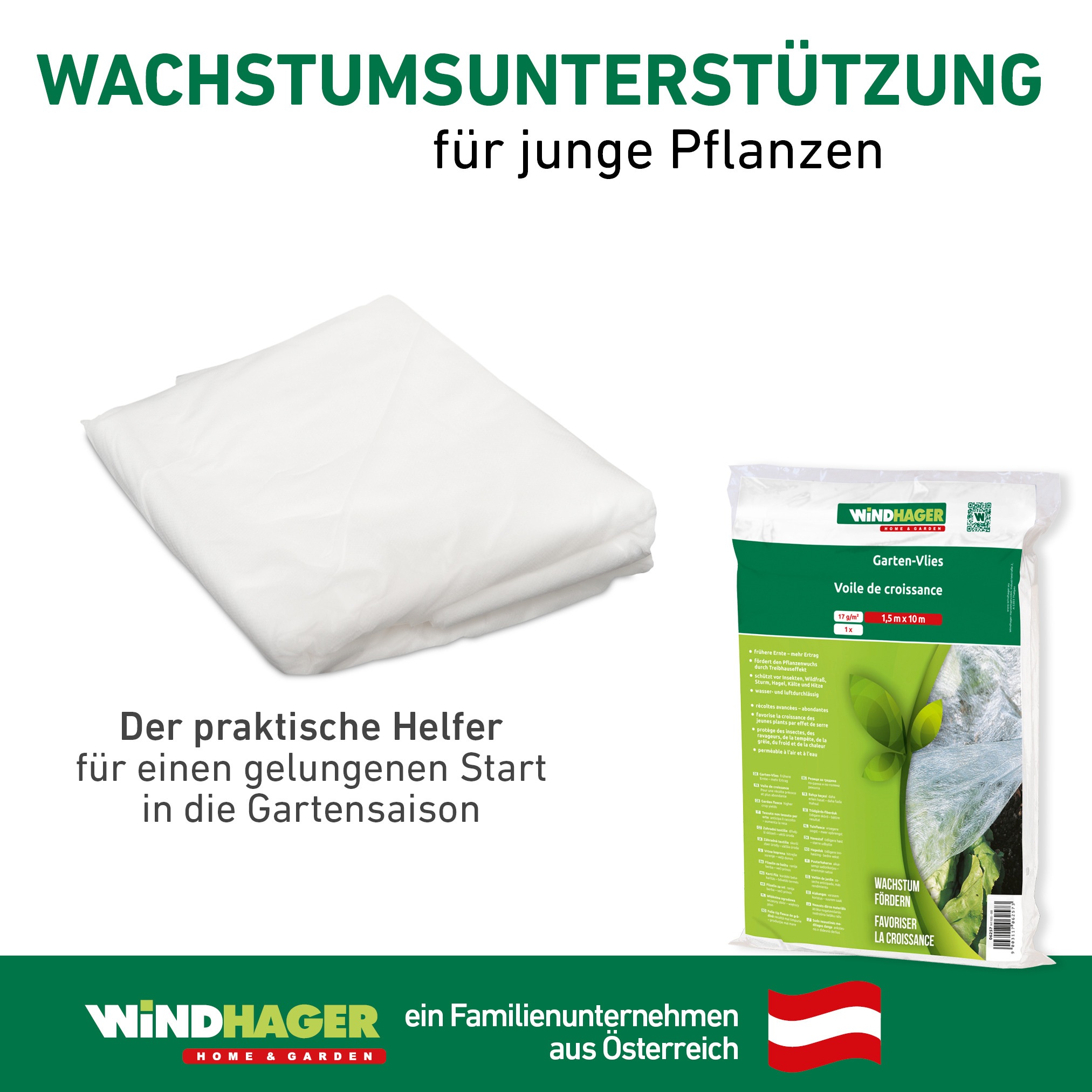 Windhager Gartenvlies »Basic für gesundes Wachstum« 1 Stk. tlg. Abdeckvlies 10 x 1,5 m 17 g/m², Gartenfolie, weiß