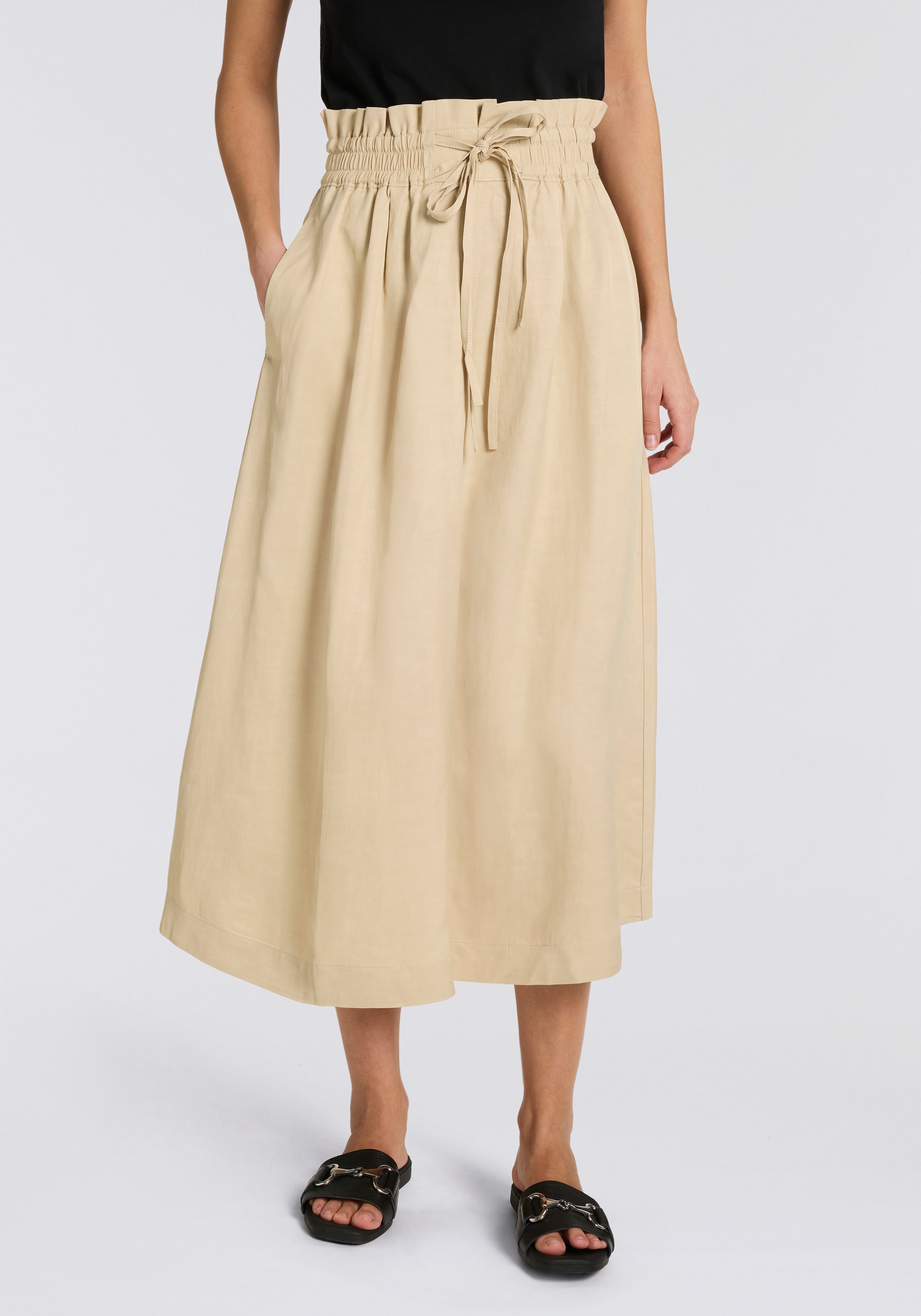 BOSS ORANGE Midirock "Vakola Premium Damenmode" mit Leinen-Anteil, Paperbag günstig online kaufen