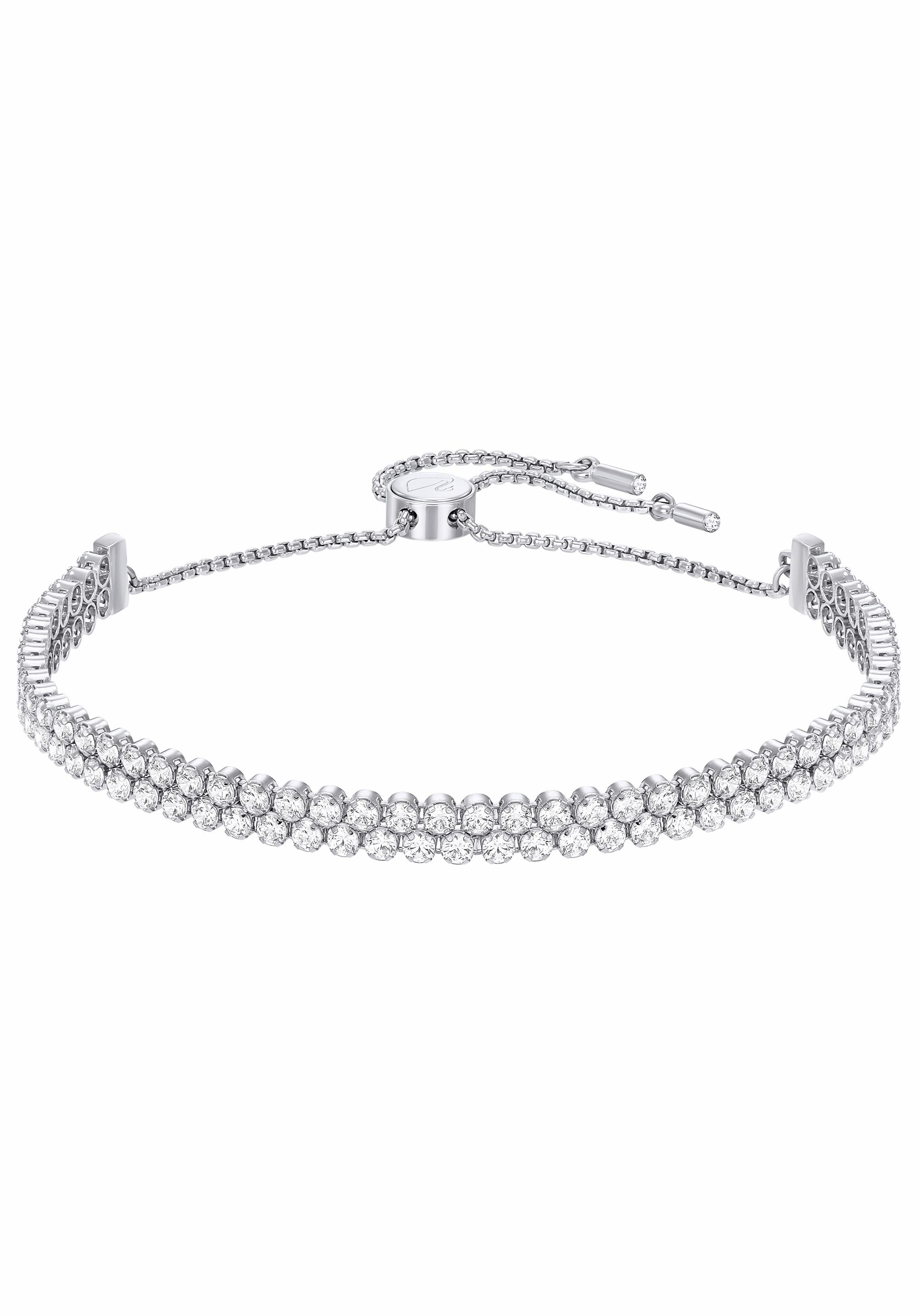 Swarovski Armband »SUBTLE DOUBLE, WEISS, RHODINIERT, 5221397«, mit Swarovski® Kristall