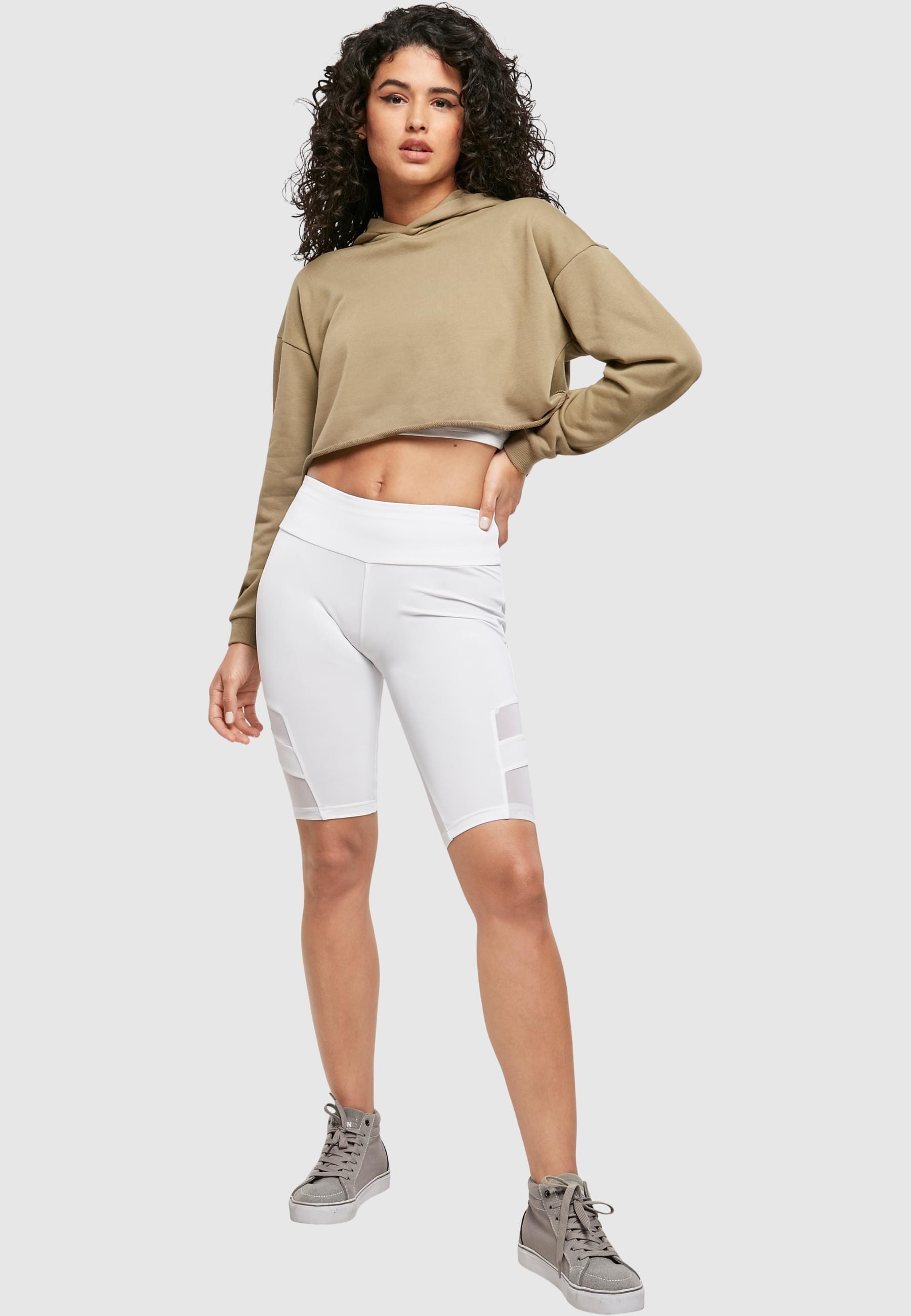 URBAN CLASSICS Rundhalspullover »Urban Classics Damen Ladies Oversized Cropped Hoody«, (1 tlg.)