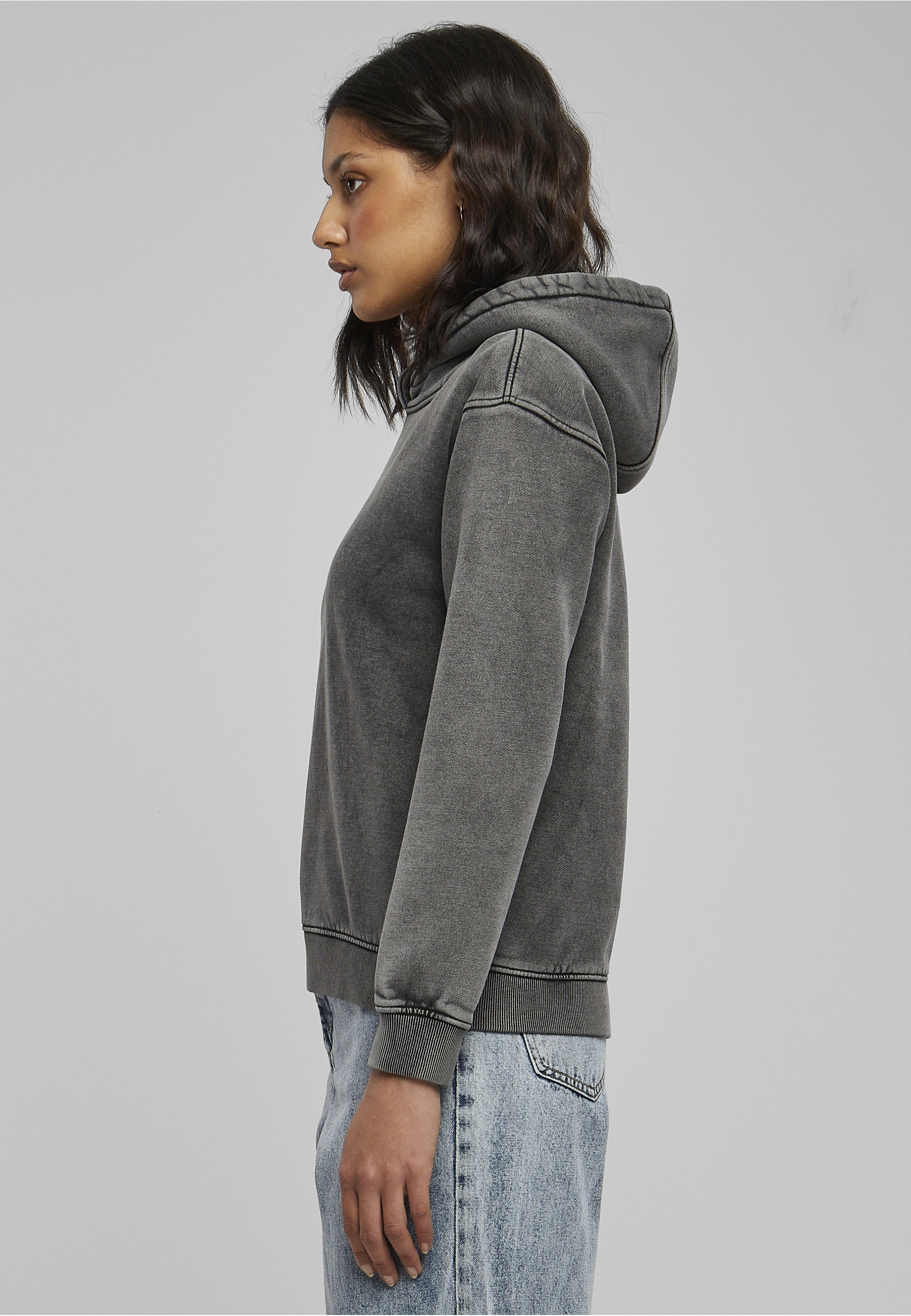 URBAN CLASSICS Kapuzensweatshirt »Urban Classics Damen Ladies Stone Washed Hoody«, 1 Stk.
