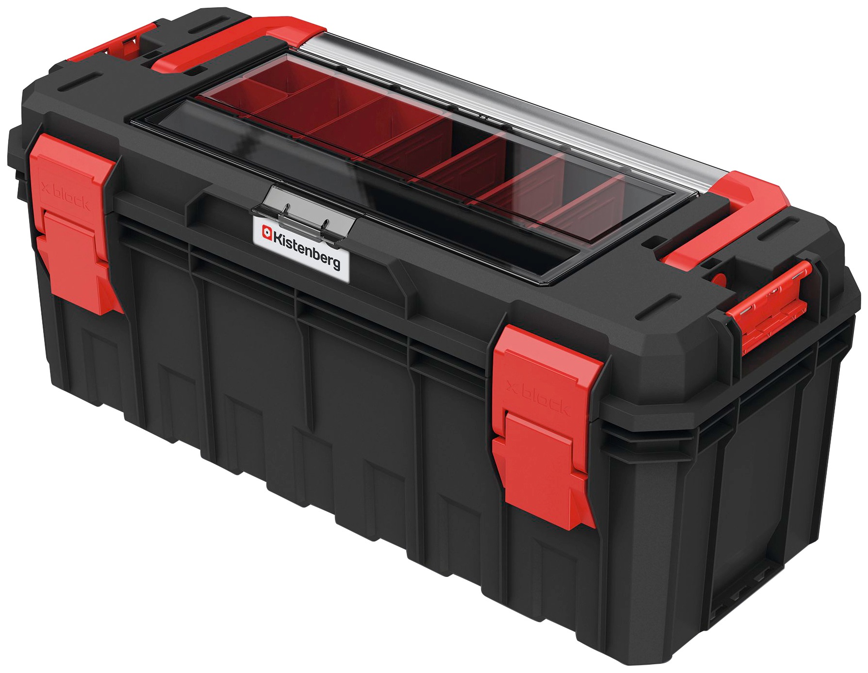 PROSPERPLAST Werkzeugbox "X BLOCK ALU LOG", B:65cm H:31,4cm T:28cm, schwarz, Aufbewahrungsboxen, 65 x 28 x 31,4 cm